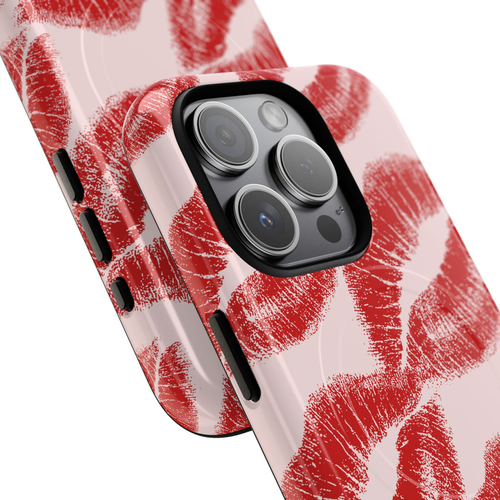 Red Lipstick Kiss Pattern Phone Case | Tough Magnetic Case