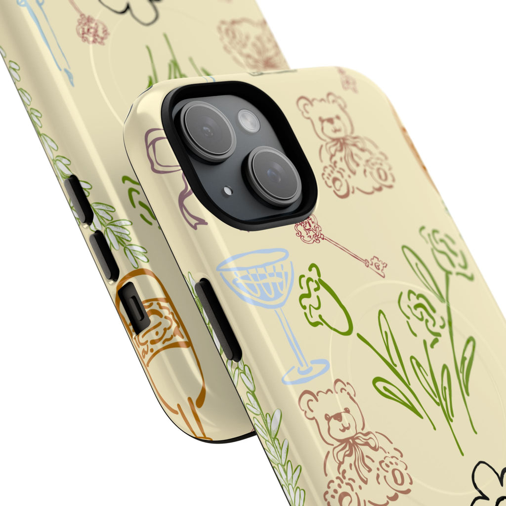 Flower Doodle Pattern Phone Case | Tough Magnetic Case