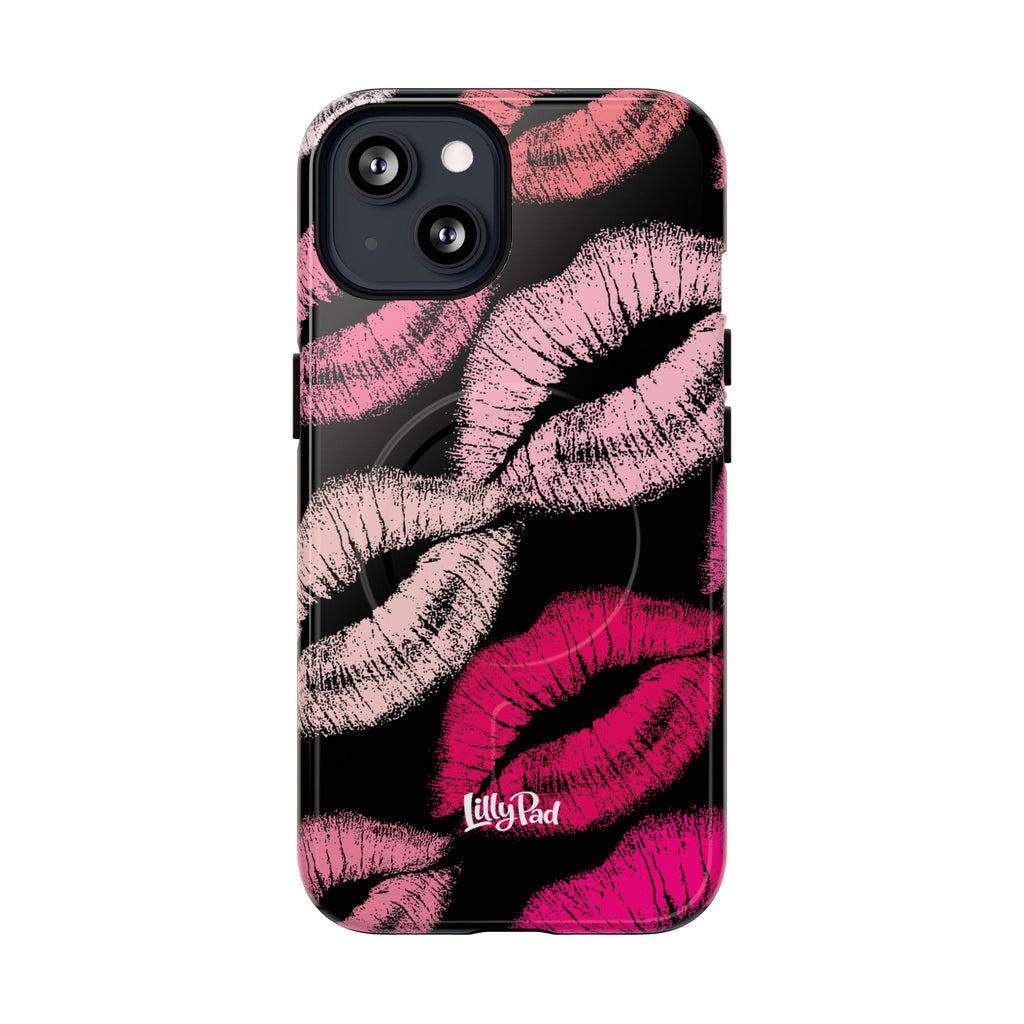Pink Lipstick Kiss Phone Case Tough Magnetic Case | Lip Print iPhone Cover
