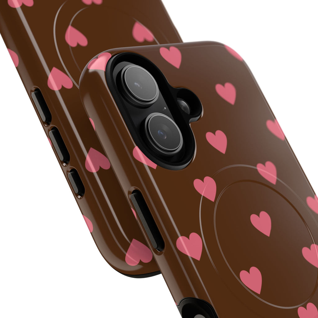 Pink Heart Pattern Phone Case | Magnetic Tough Case