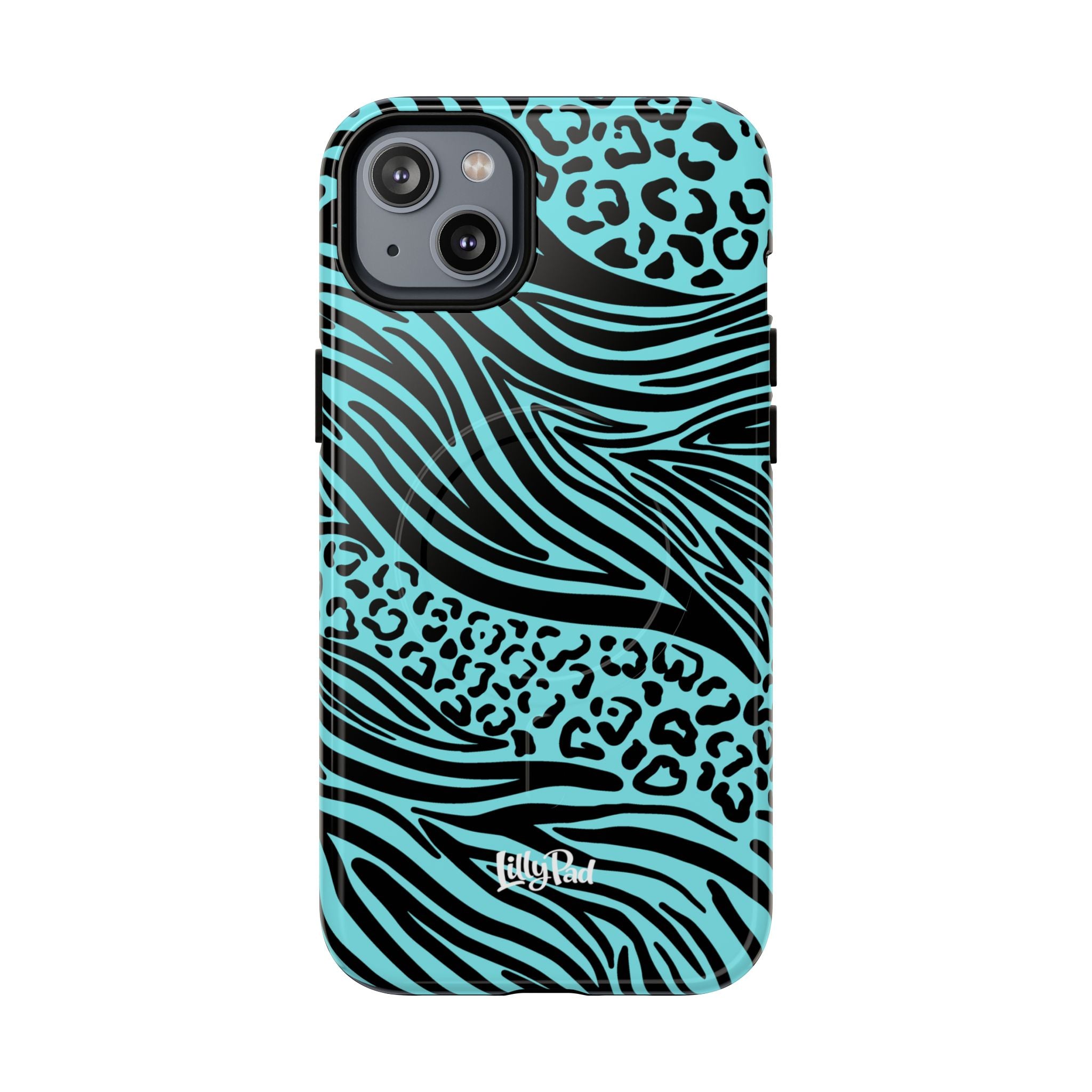 Y2K Animal Print Phone Case | Magnetic Tough Case, Zebra Leopard Blend