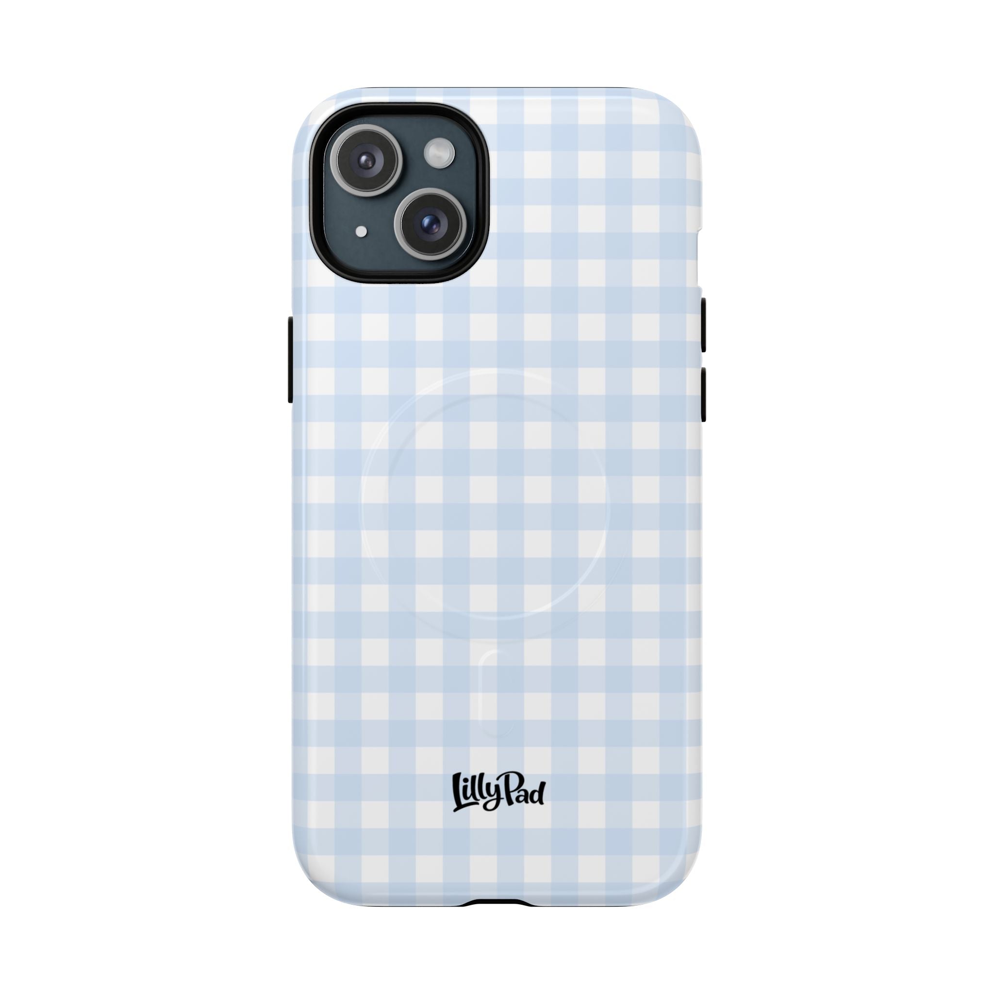 Blue Gingham Check Tough Phone Case | Plaid iPhone Cover