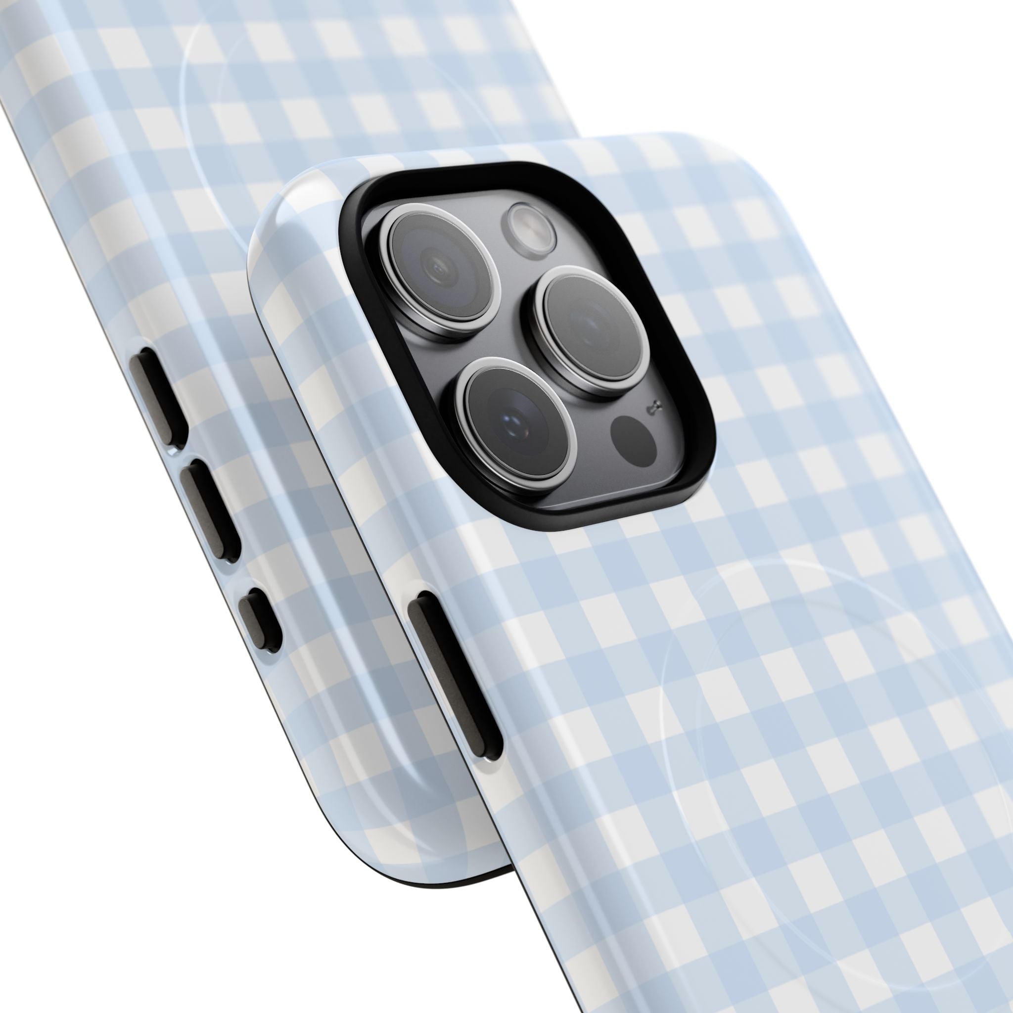 Blue Gingham Check Tough Phone Case | Plaid iPhone Cover