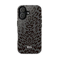 Leopard Print Magnetic Phone Case | Tough Magnetic Case, Black Animal Pattern