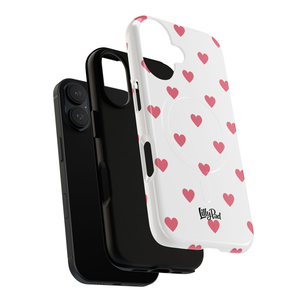Pink Heart Pattern Phone Case | Magnetic Tough Case
