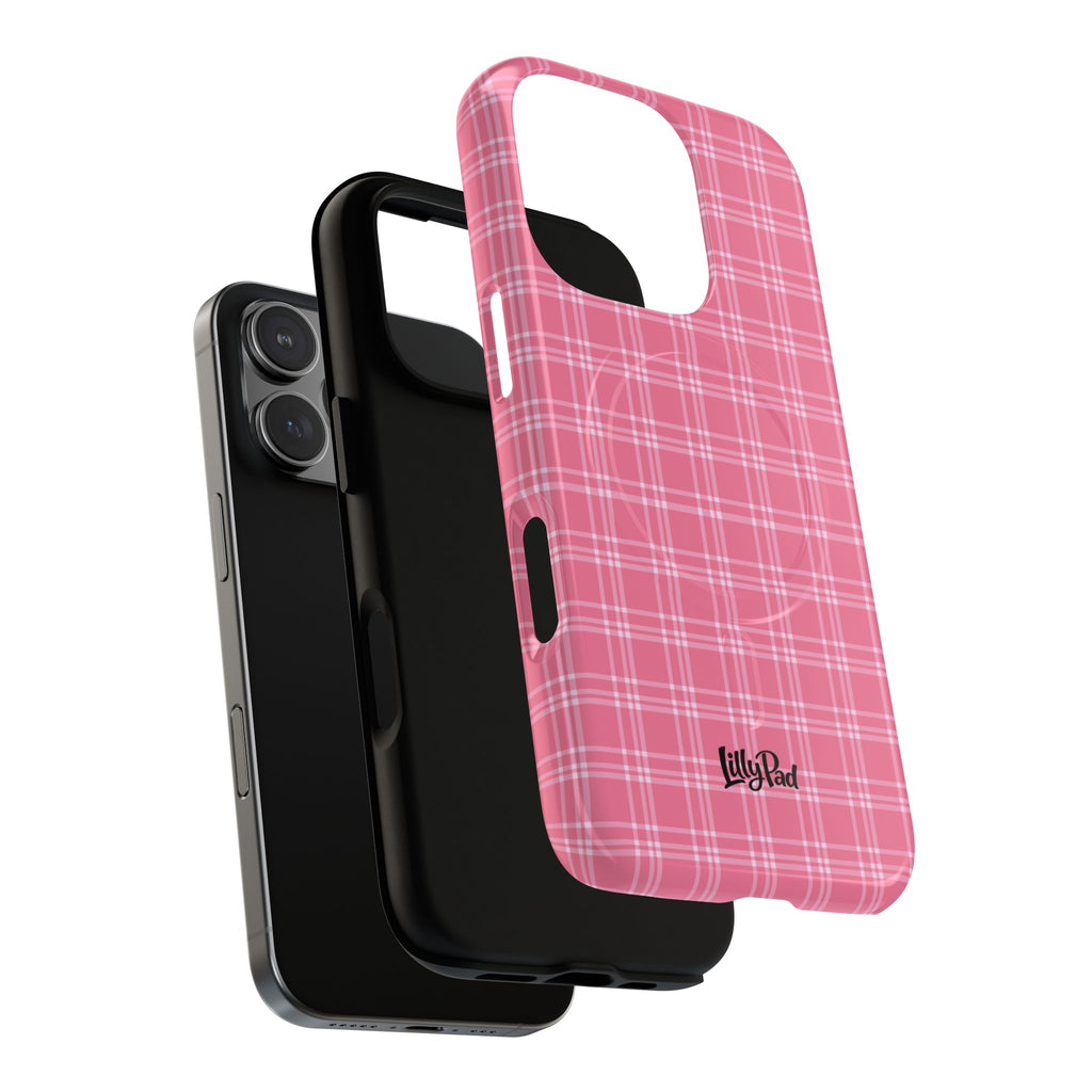 Pink Plaid Phone Case | Tough Magnetic Case