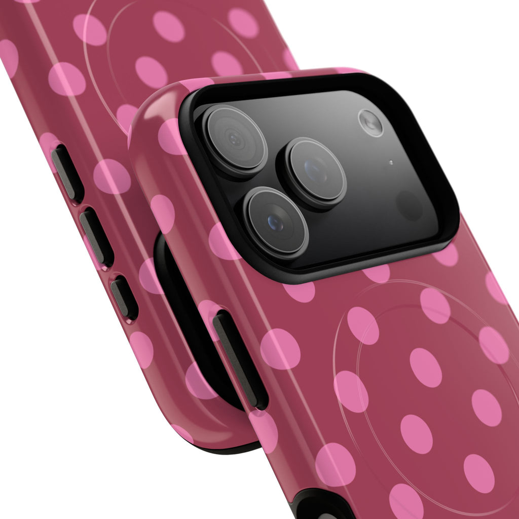 Pink Polka Dot Magnetic Phone Case | Tough Case