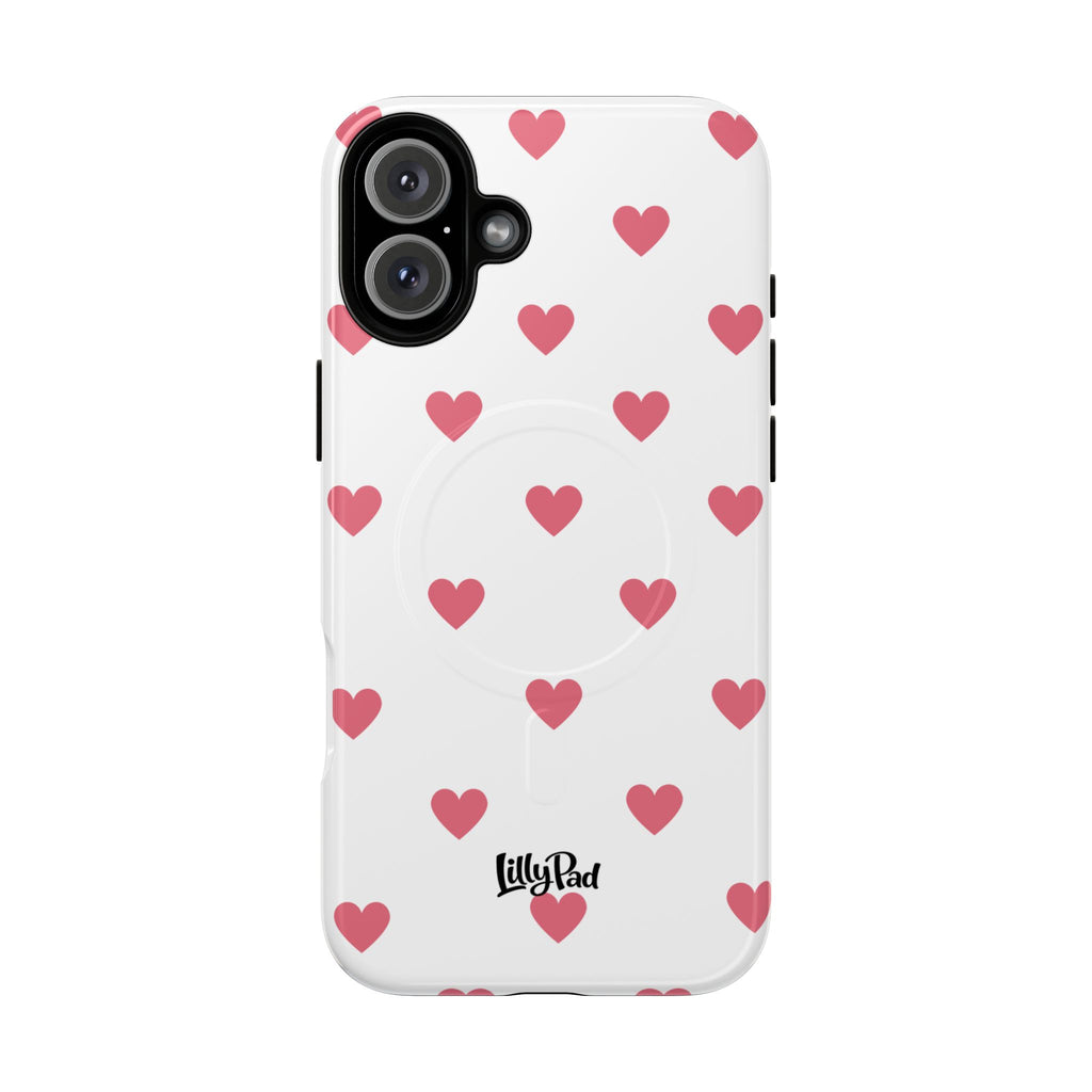 Pink Heart Pattern Phone Case | Magnetic Tough Case