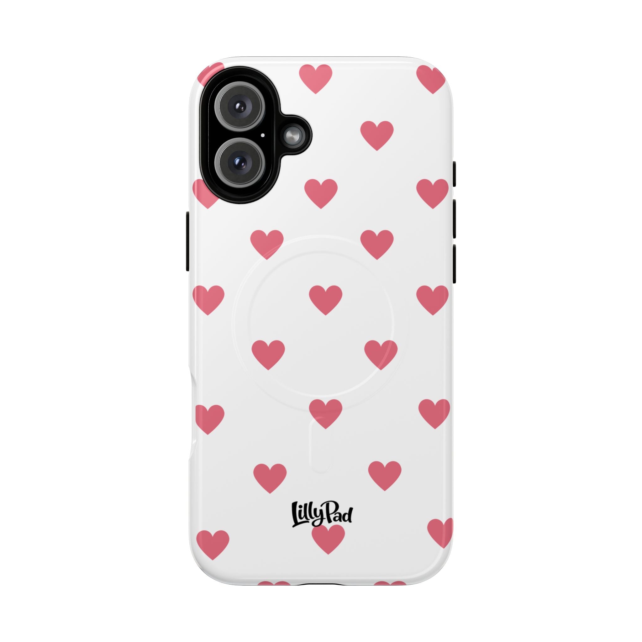 Pink Heart Pattern Phone Case | Magnetic Tough Case