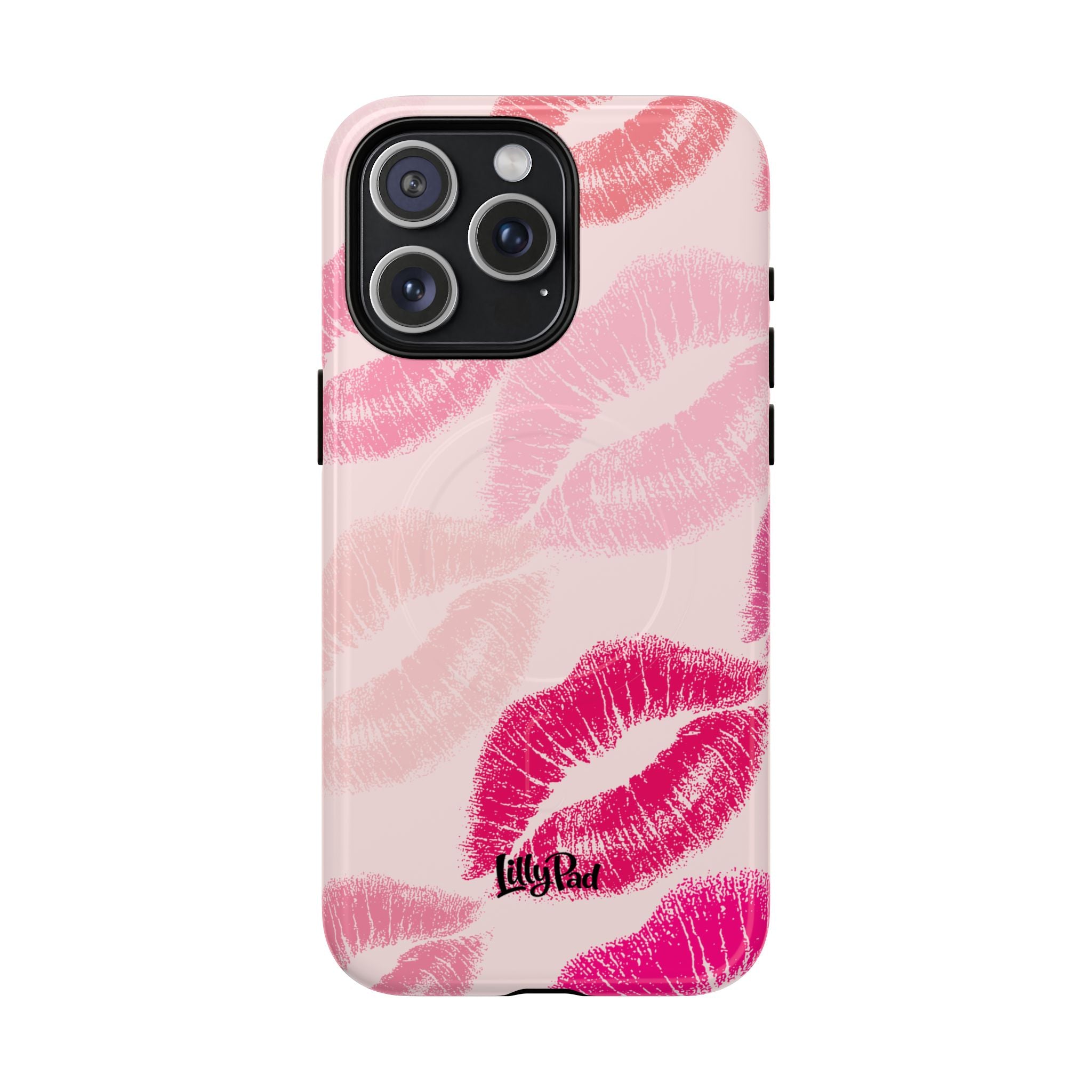 Pink Kiss Lip Print Phone Case | Tough Magnetic Case