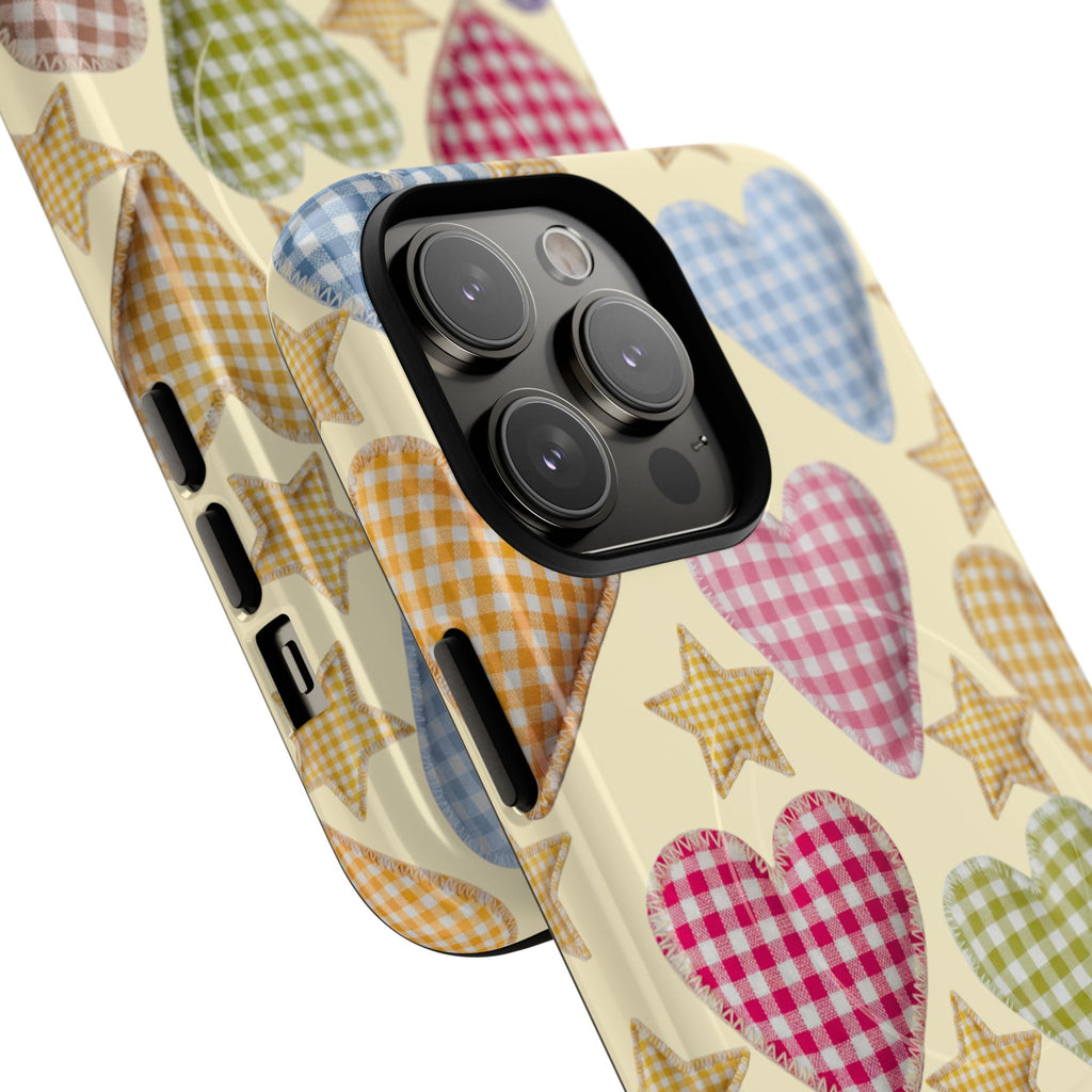 Gingham Heart Pattern Phone Case | Tough Magnetic Case