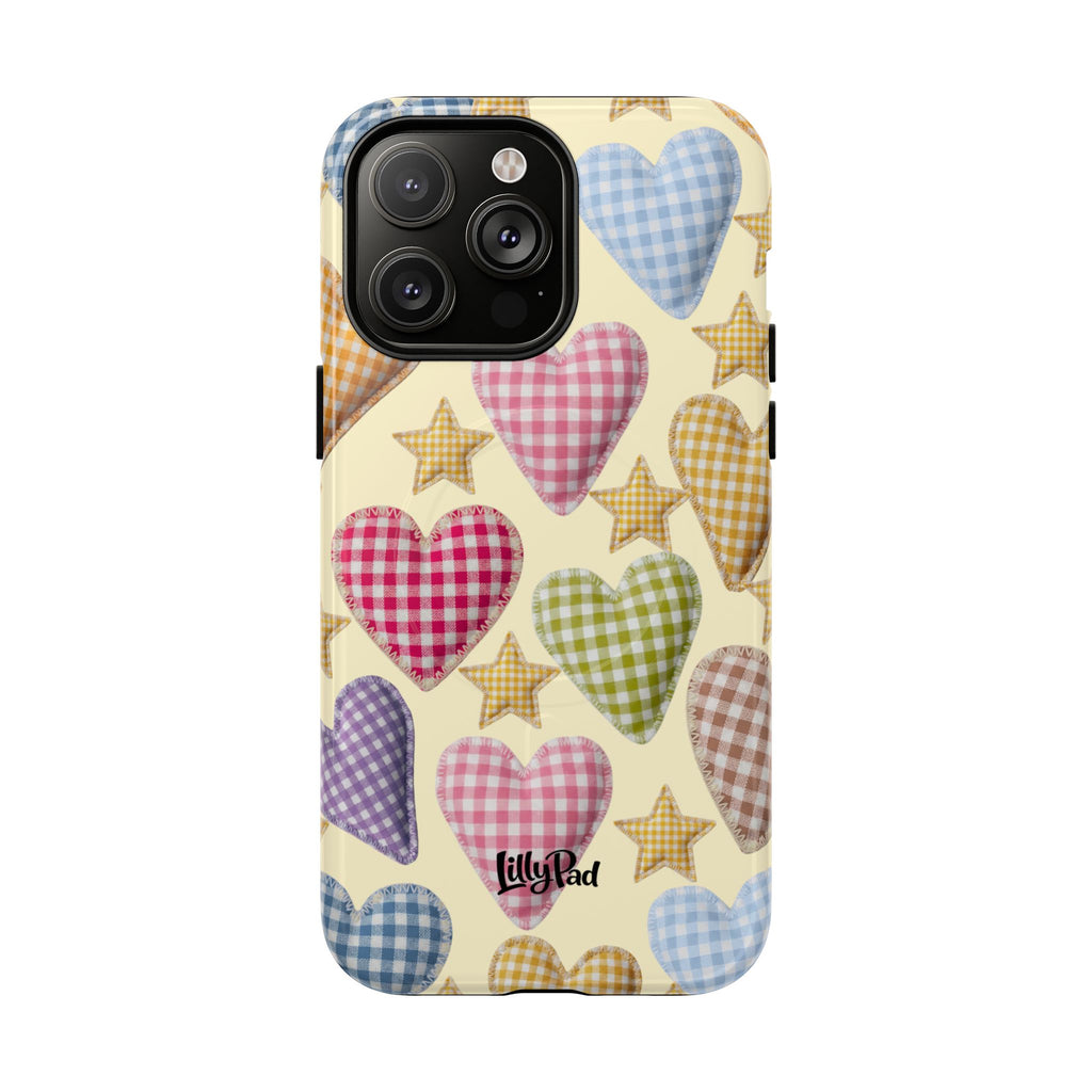 Gingham Heart Pattern Phone Case | Tough Magnetic Case