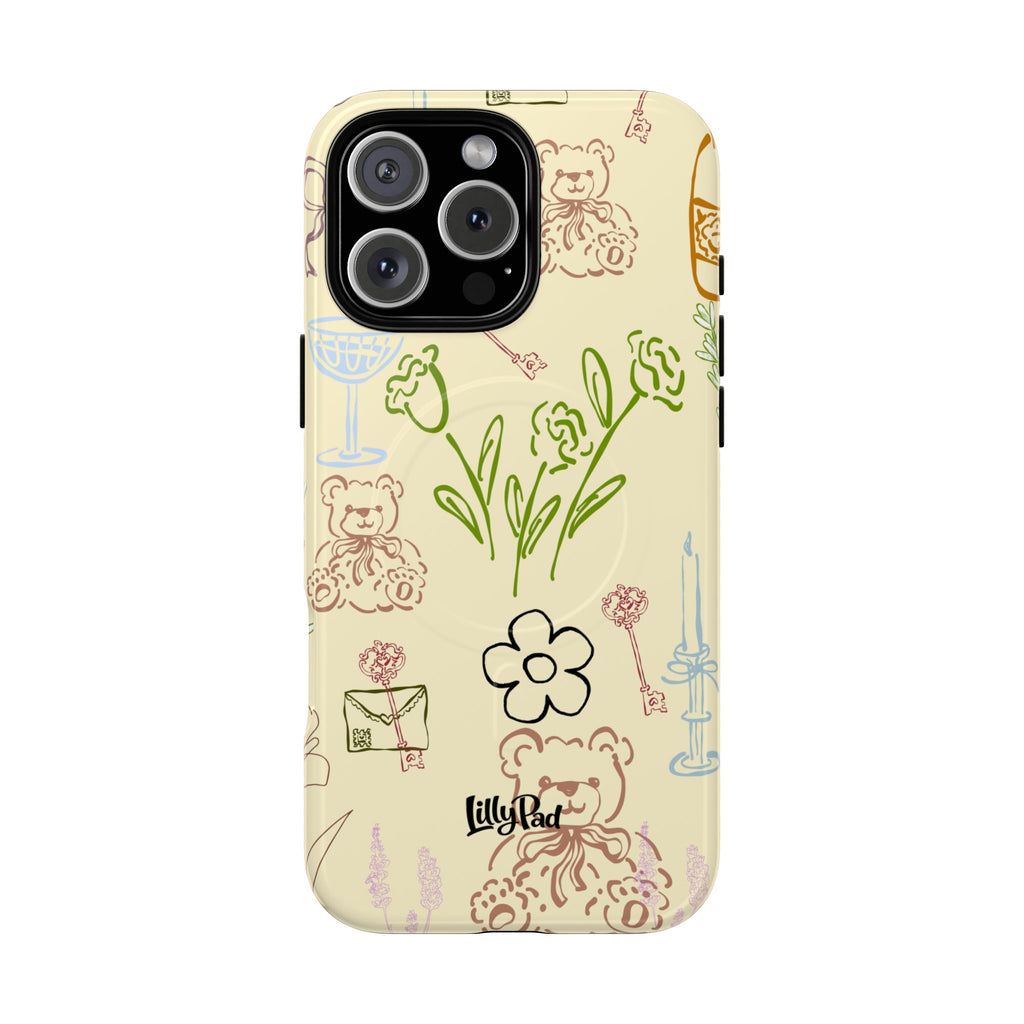 Flower Doodle Pattern Phone Case | Tough Magnetic Case