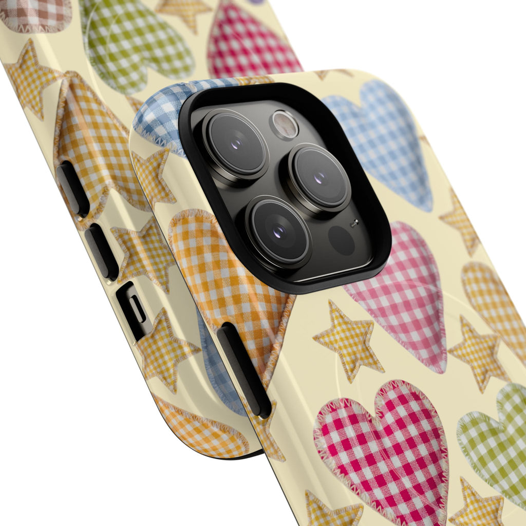 Gingham Heart Pattern Phone Case | Tough Magnetic Case