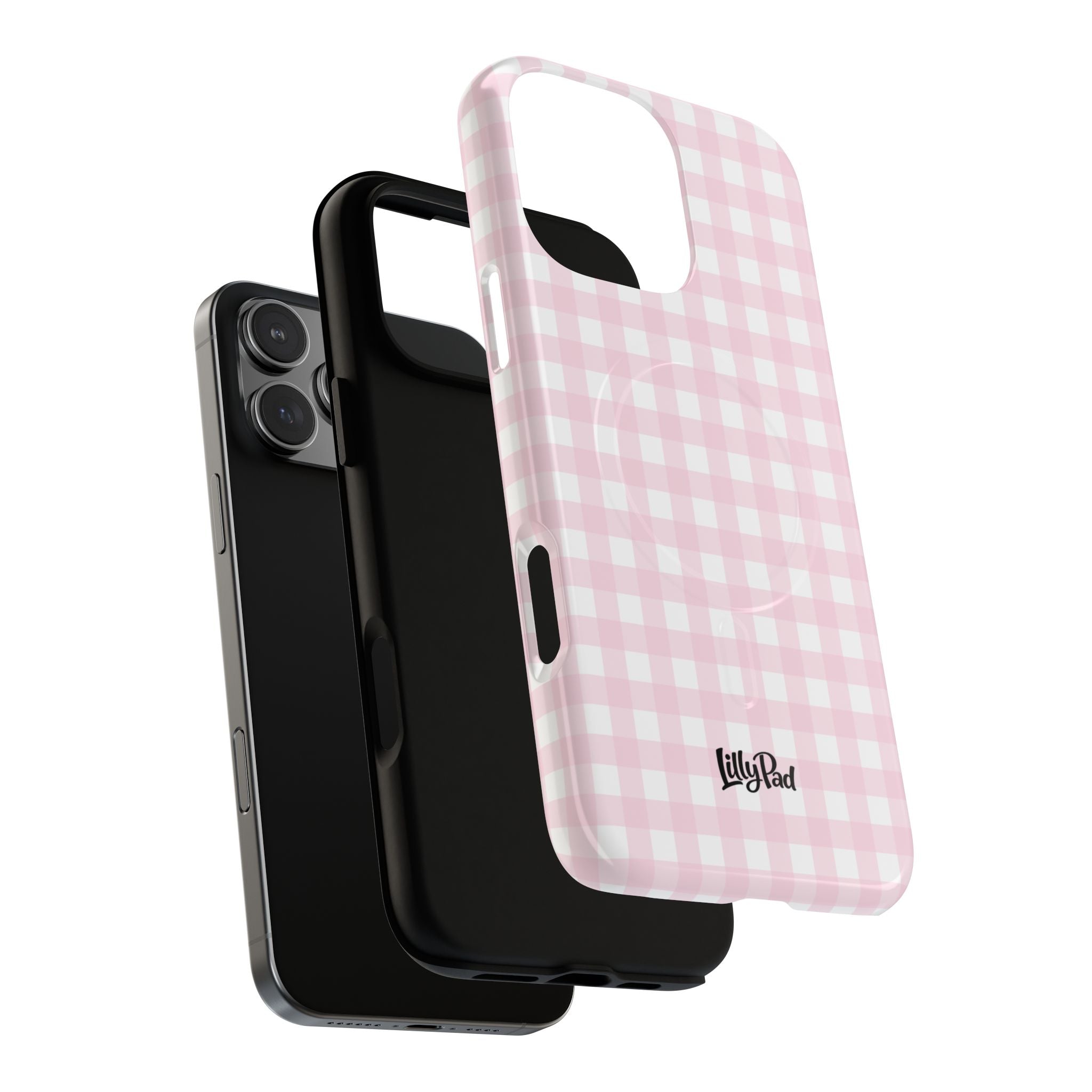 Pink Gingham Plaid Phone Case | Tough Magnetic Case