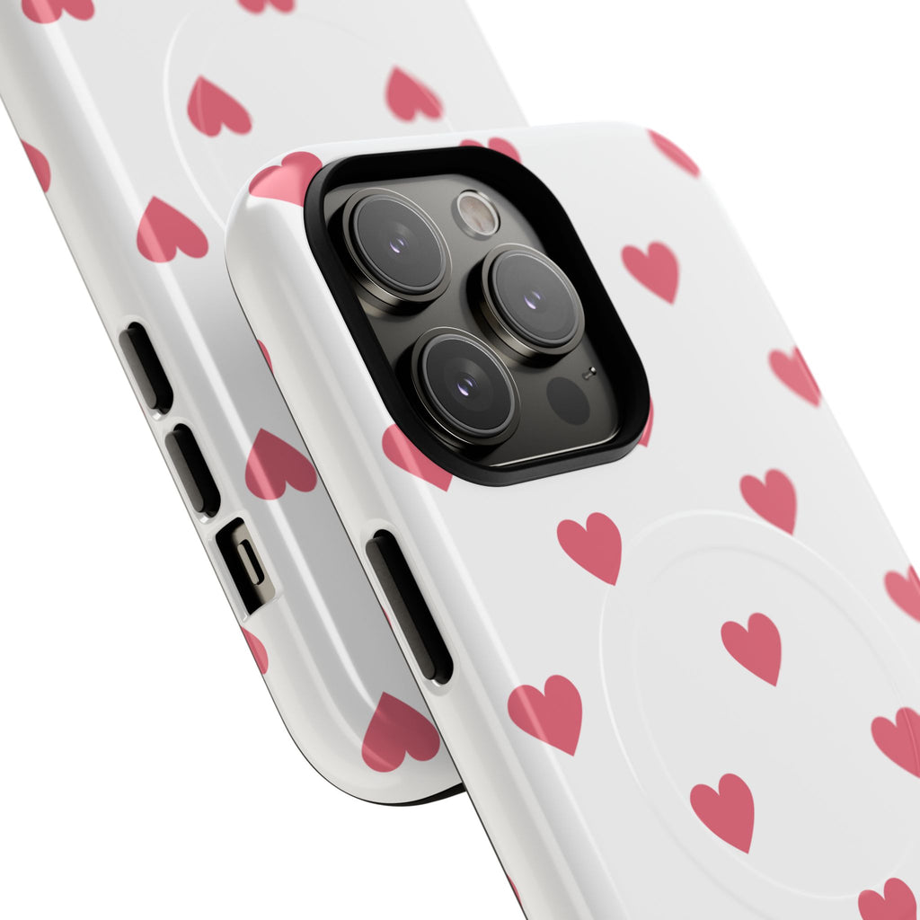 Pink Heart Pattern Phone Case | Magnetic Tough Case
