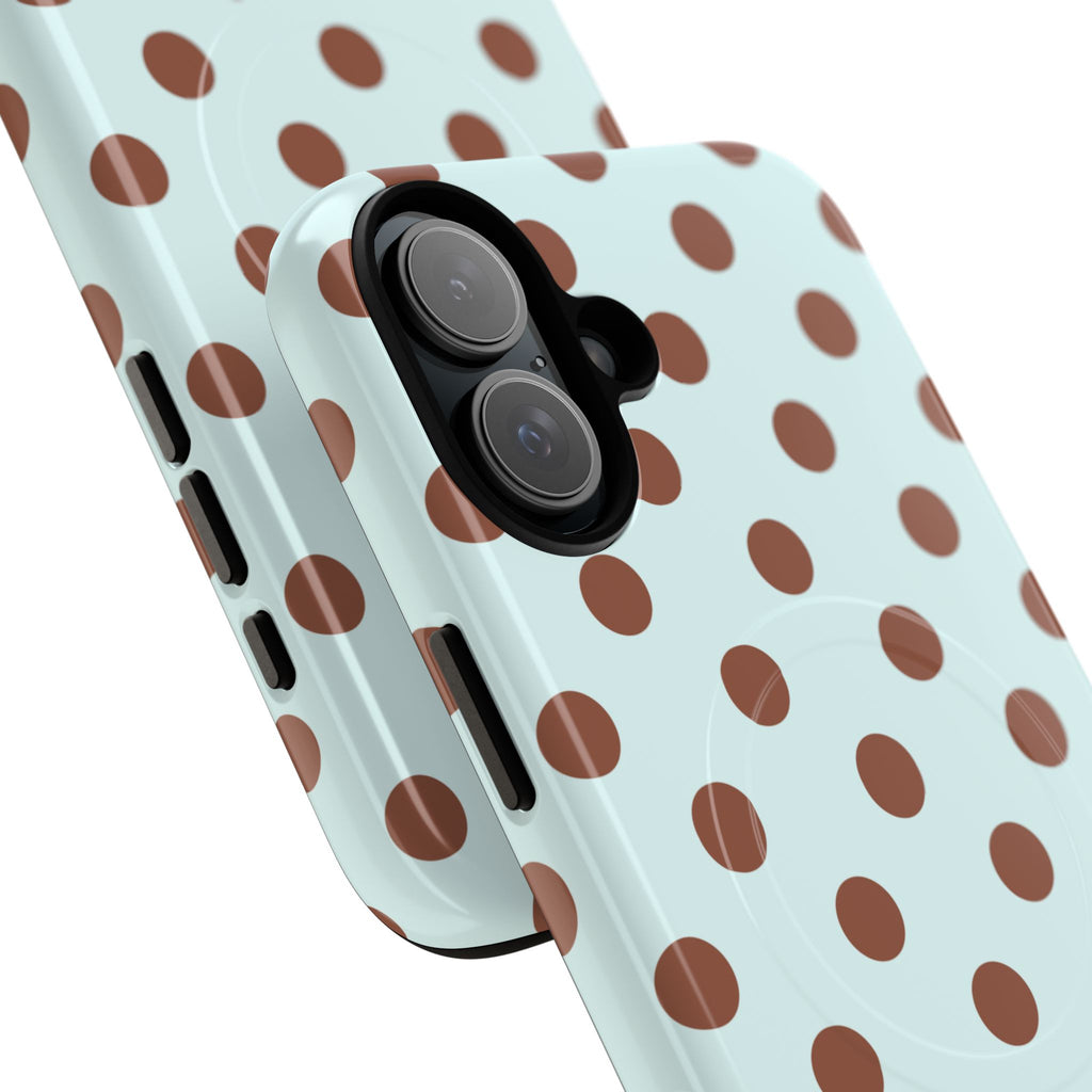 Brown Polka Dot on Mint Phone Case | Tough Magnetic Case