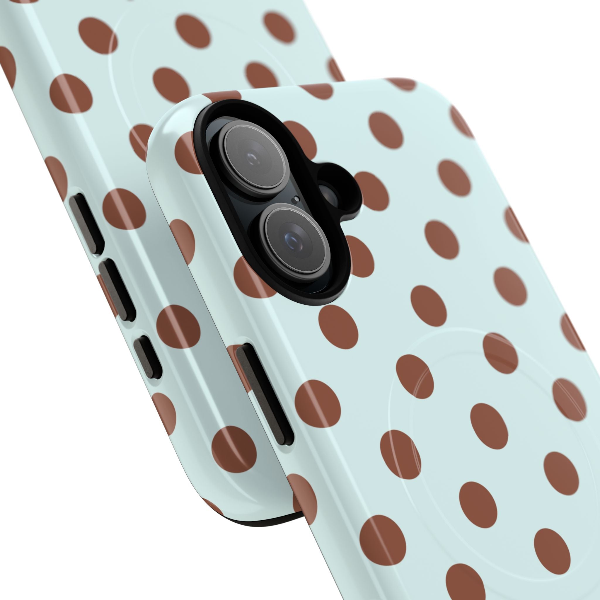 Brown Polka Dot on Mint Phone Case | Tough Magnetic Case