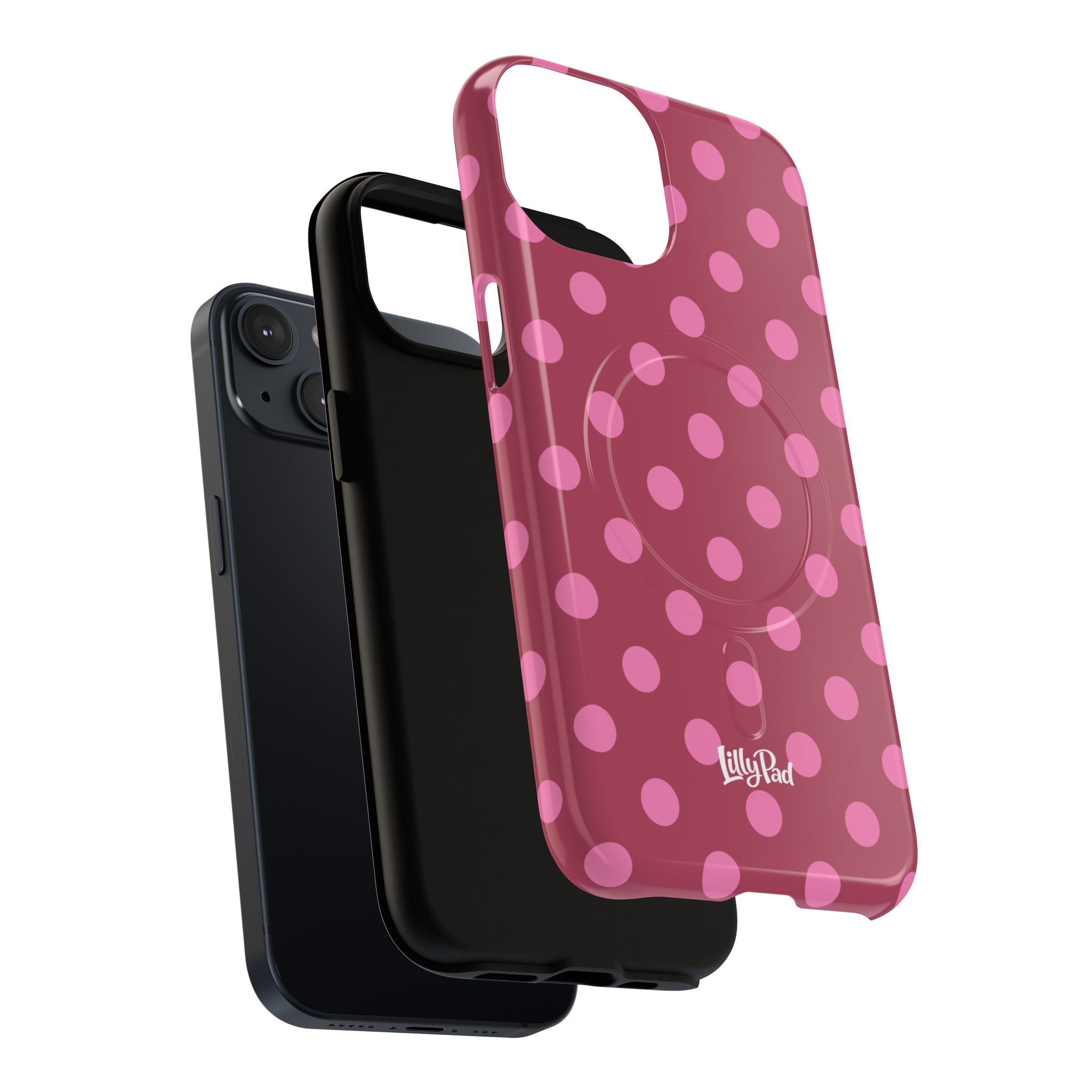 Pink Polka Dot Magnetic Phone Case | Tough Case
