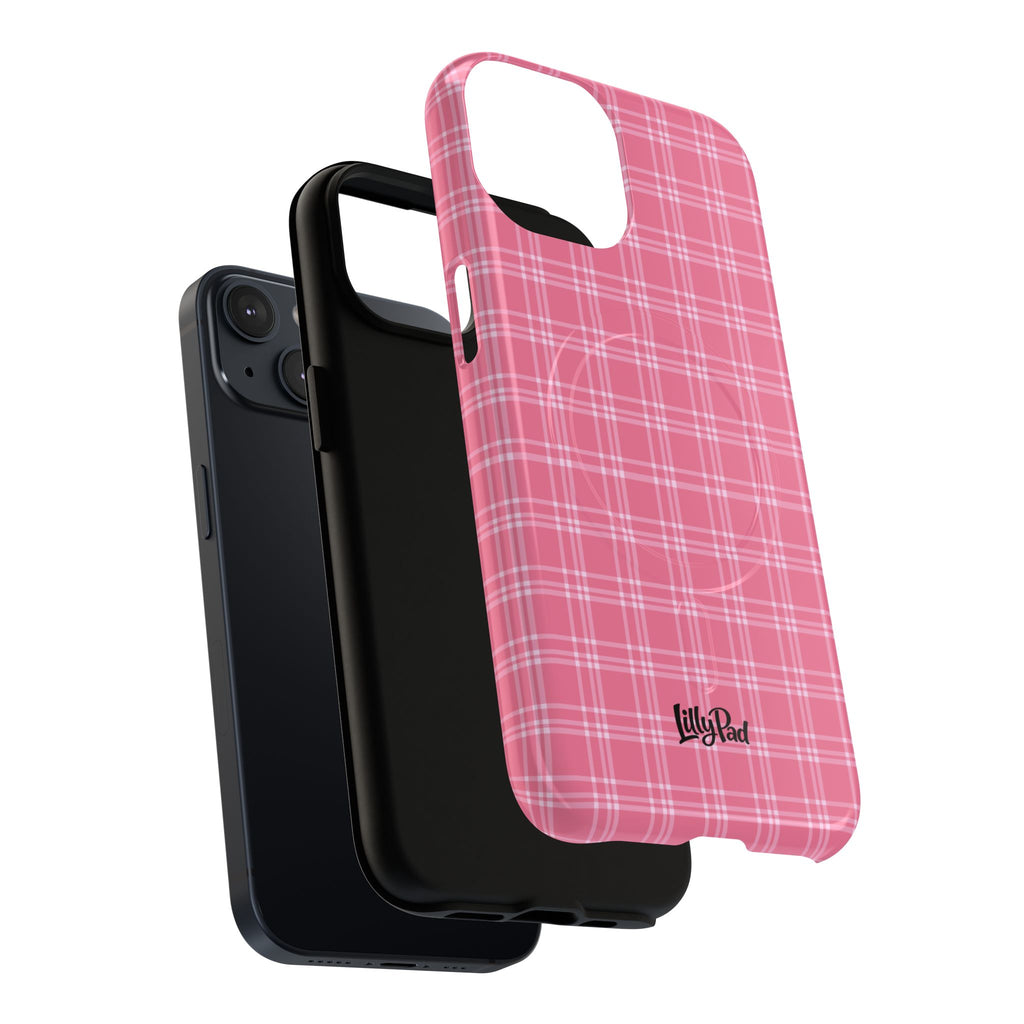 Pink Plaid Phone Case | Tough Magnetic Case