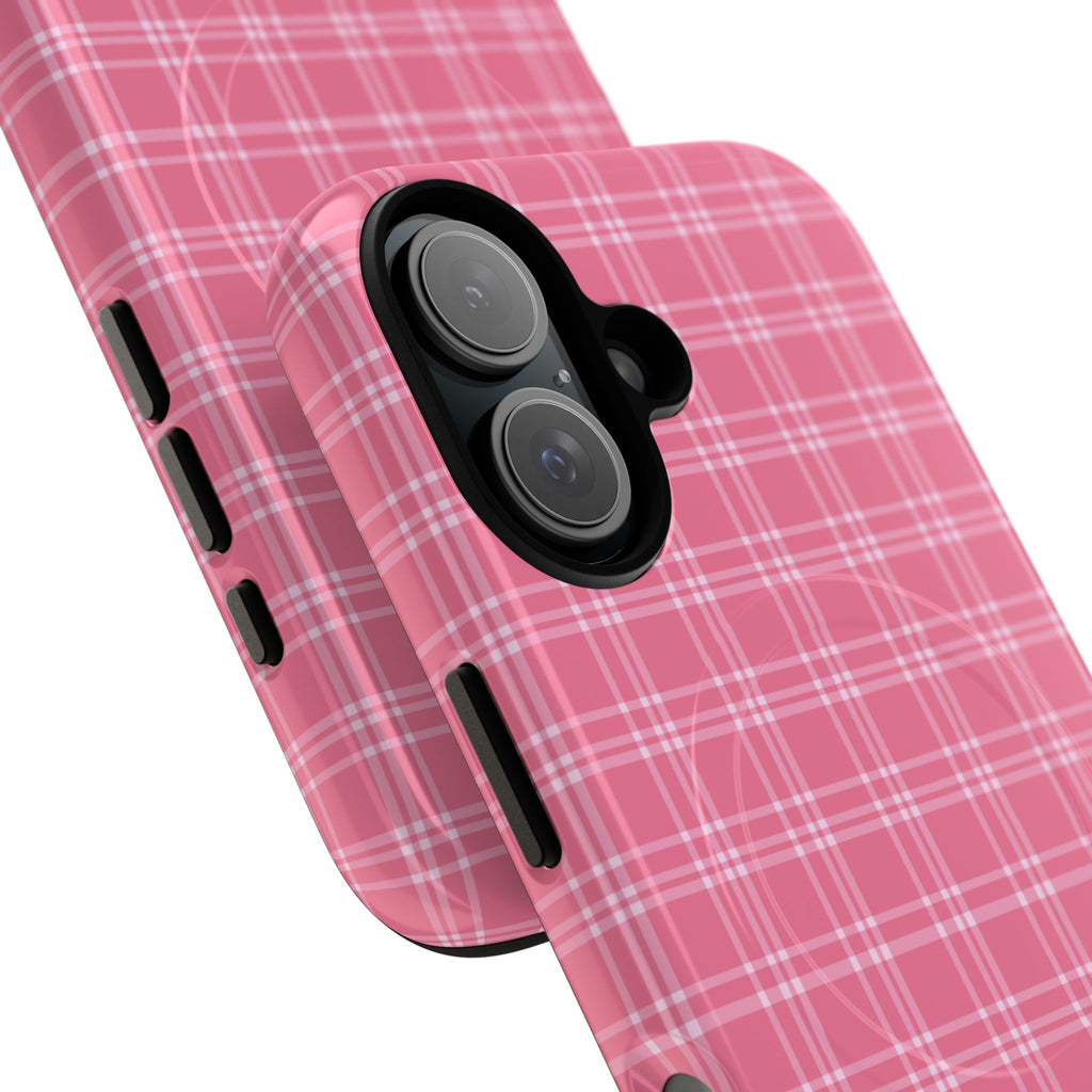 Pink Plaid Phone Case | Tough Magnetic Case