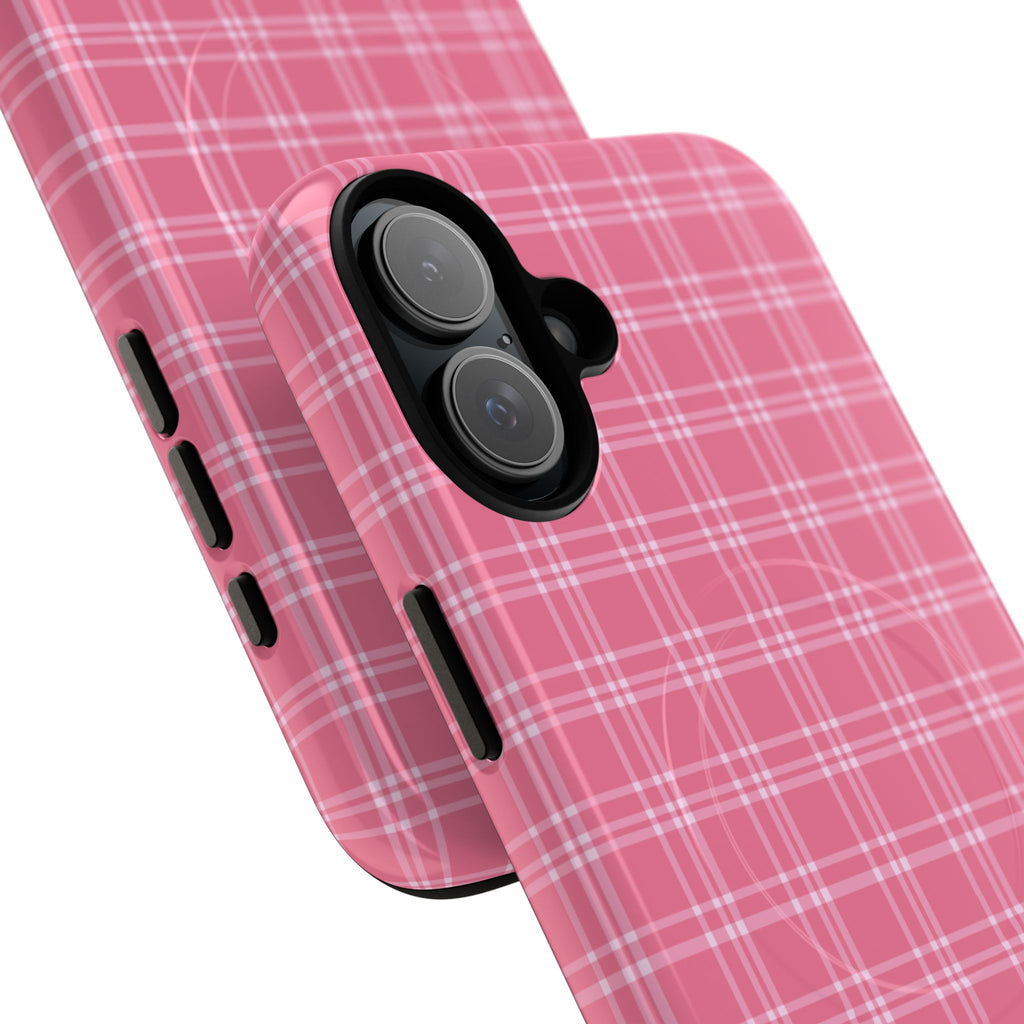 Pink Plaid Phone Case | Tough Magnetic Case