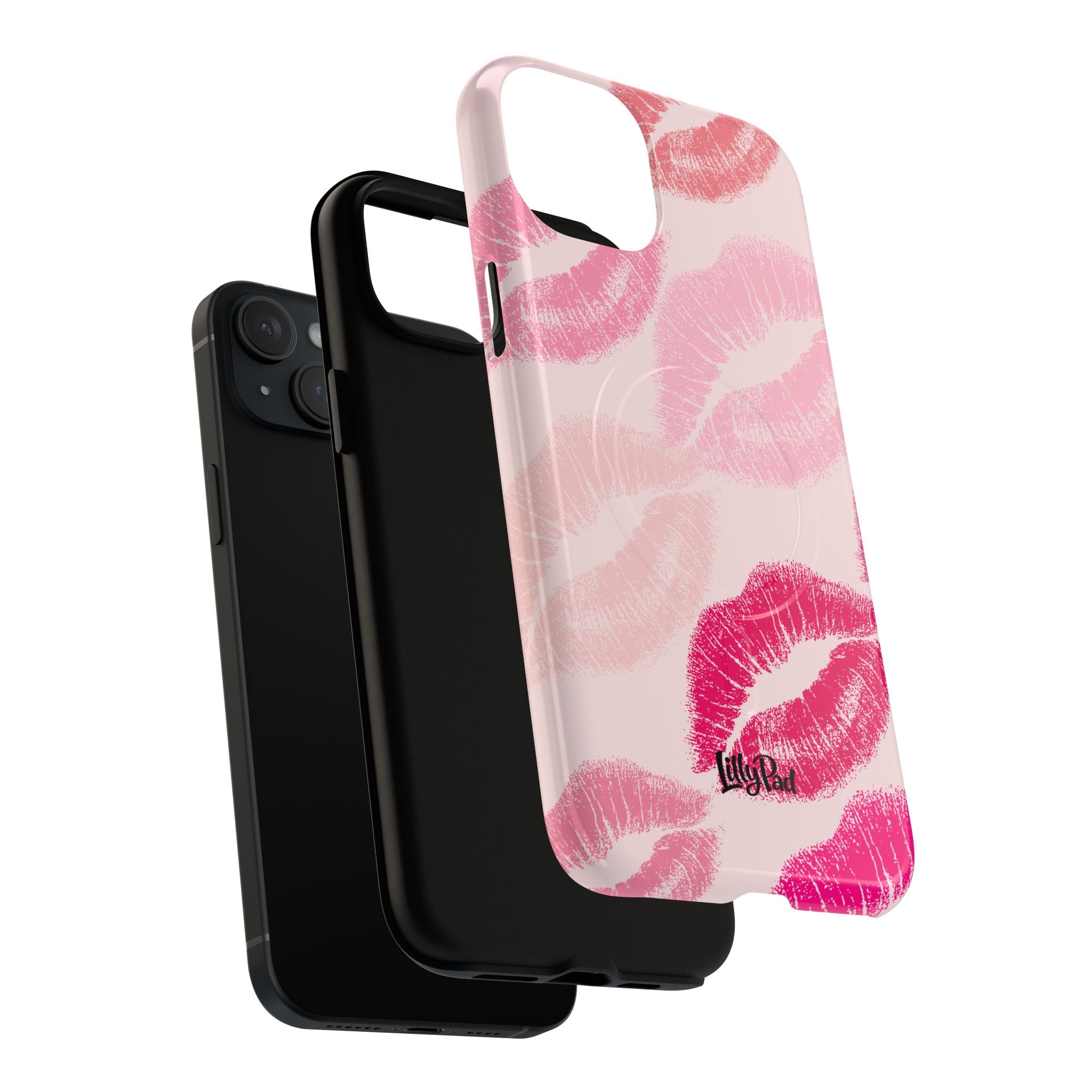 Pink Kiss Lip Print Phone Case | Tough Magnetic Case