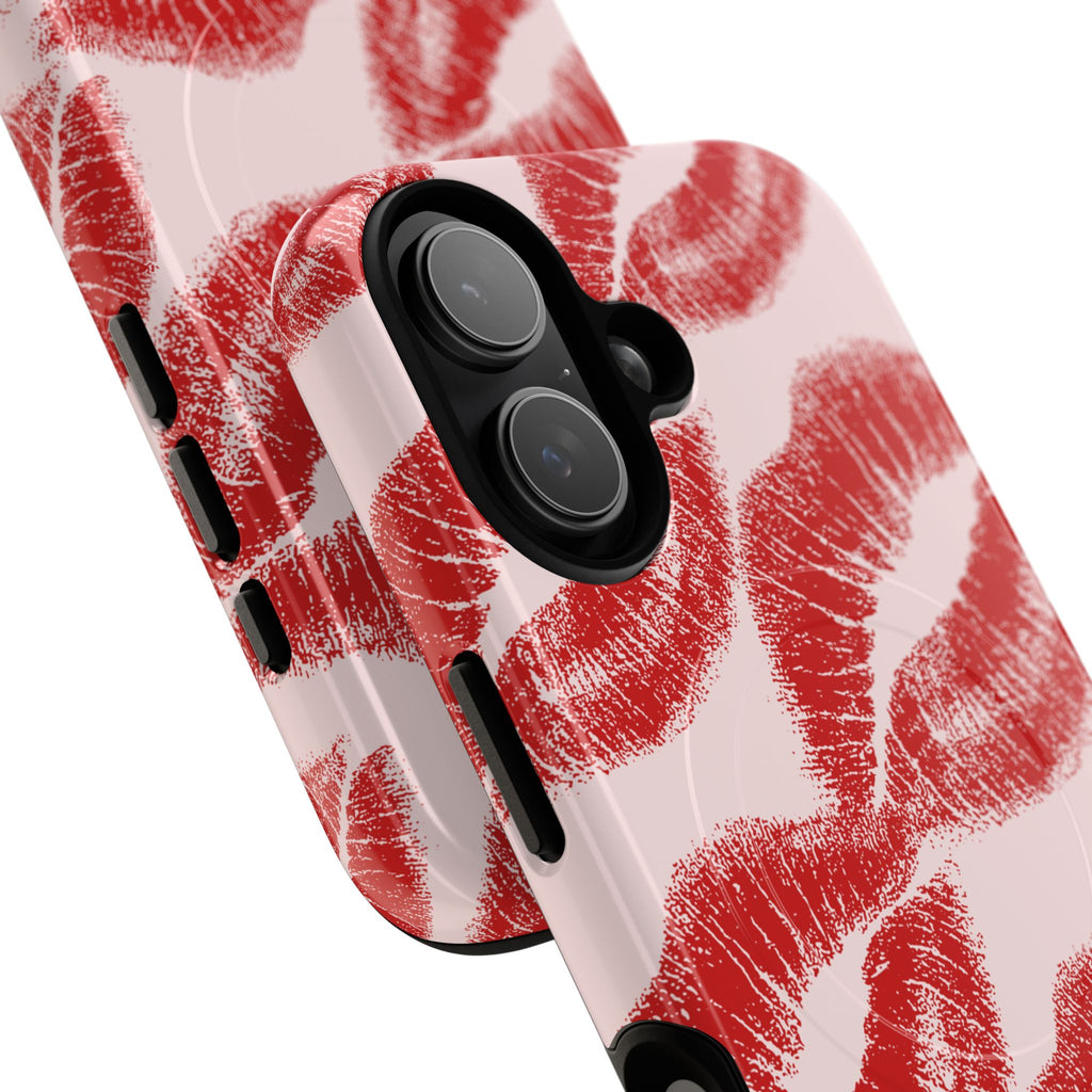 Red Lipstick Kiss Pattern Phone Case | Tough Magnetic Case