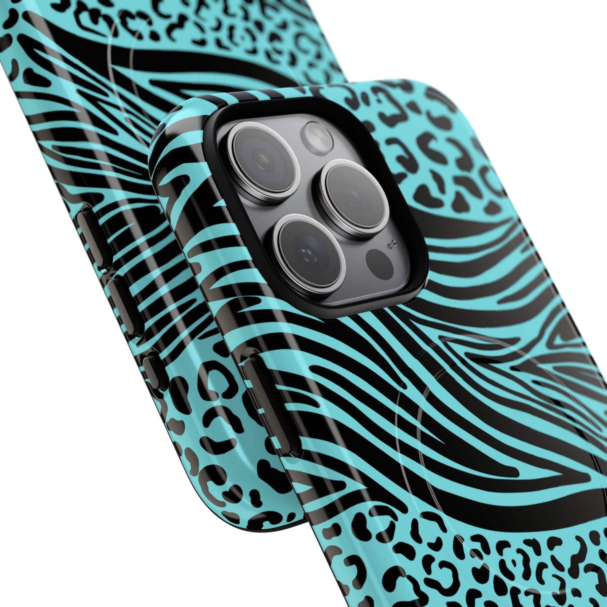 Y2K Animal Print Phone Case | Magnetic Tough Case, Zebra Leopard Blend