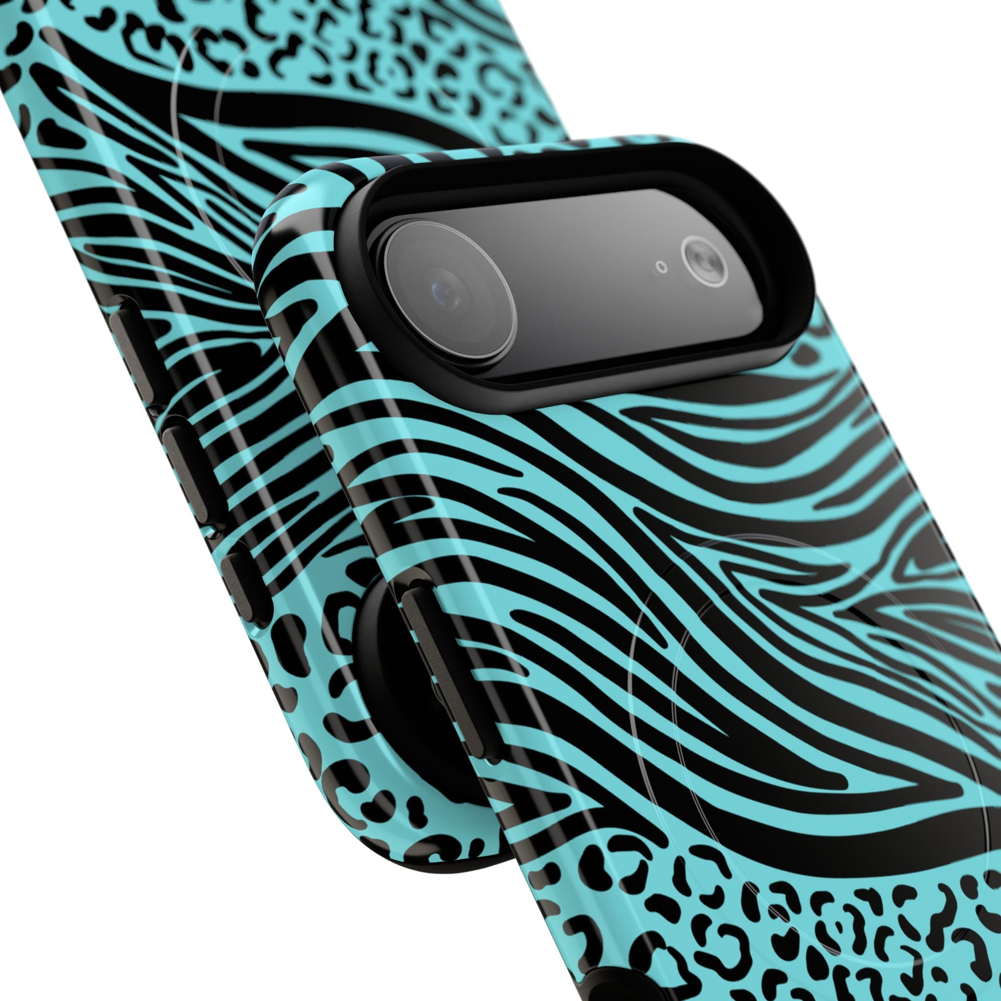 Y2K Animal Print Phone Case | Magnetic Tough Case, Zebra Leopard Blend