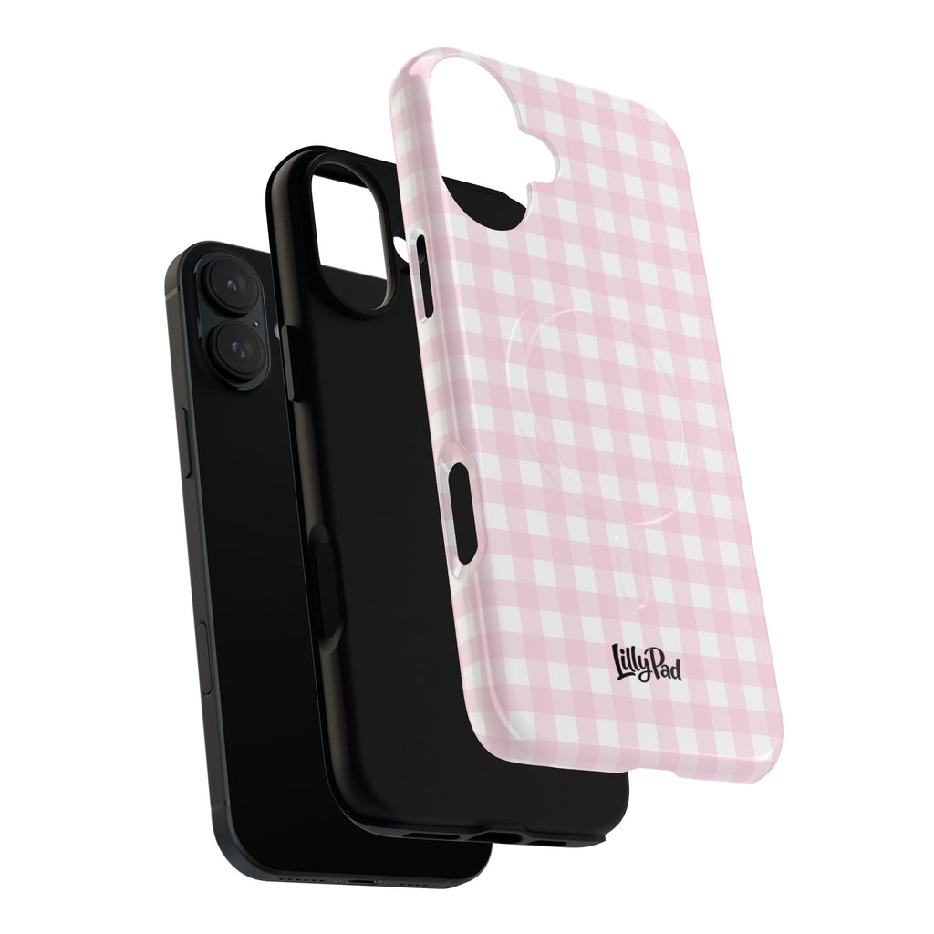 Pink Gingham Plaid Phone Case | Tough Magnetic Case