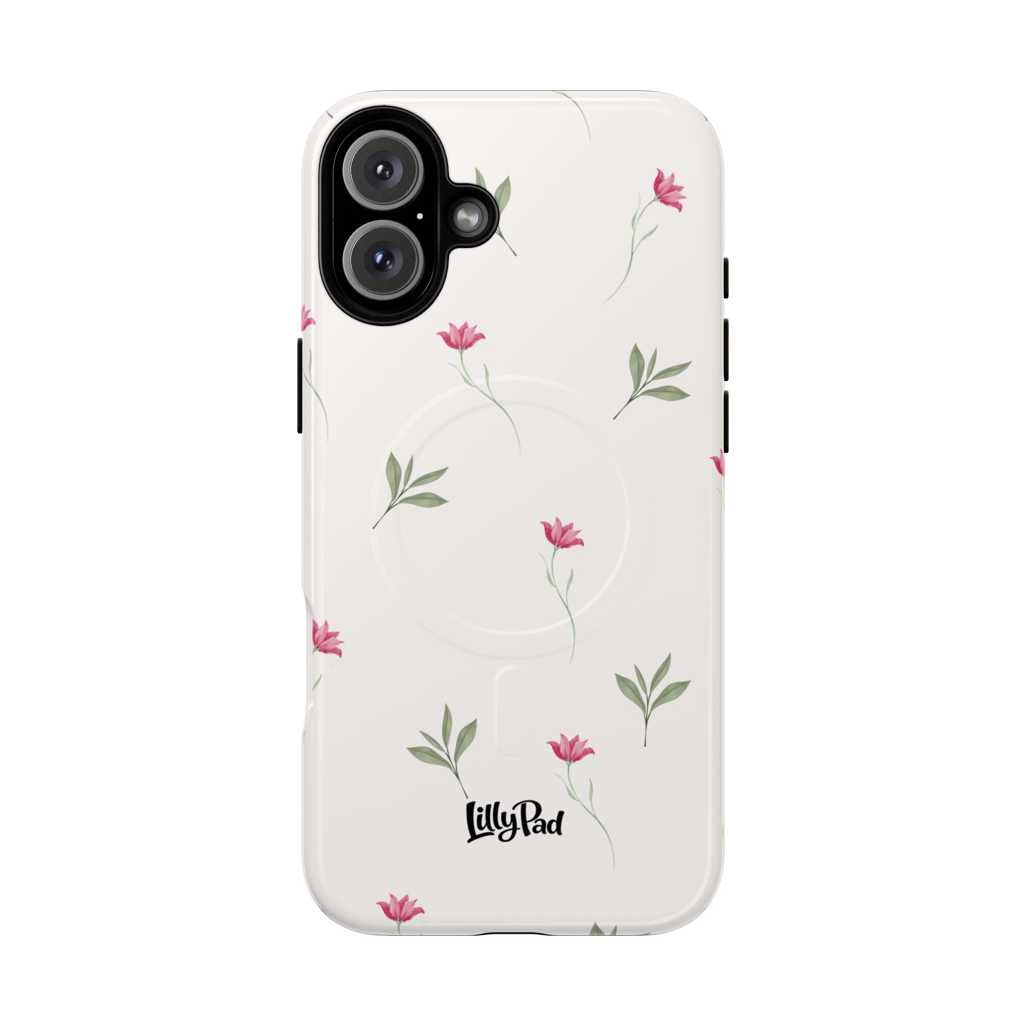 Minimal Pink Wildflowers Phone Case | Magnetic Case