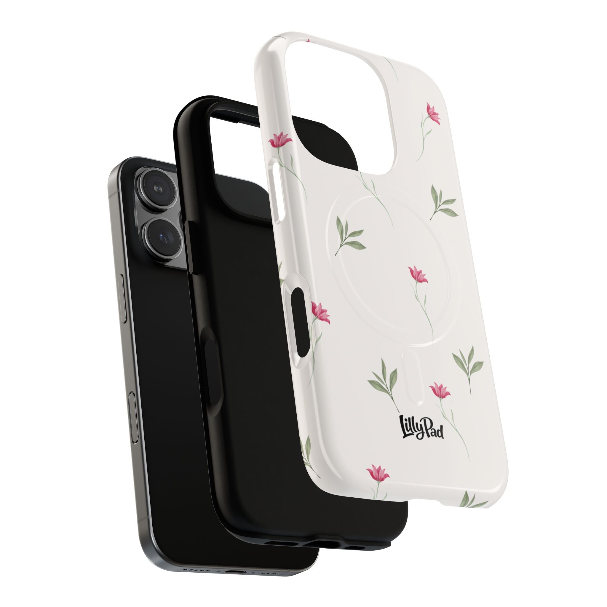 Minimal Pink Wildflowers Phone Case | Magnetic Case