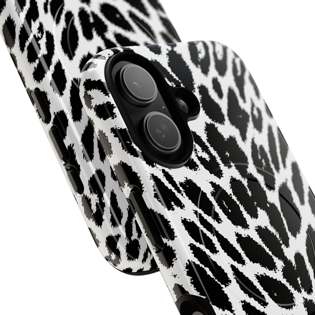 Black White Leopard Print Phone Case | Tough Magnetic Case