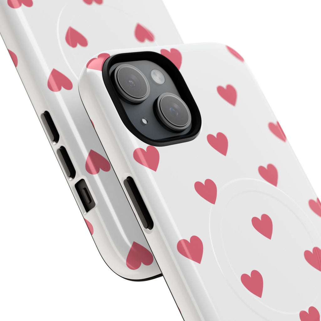 Pink Heart Pattern Phone Case | Magnetic Tough Case