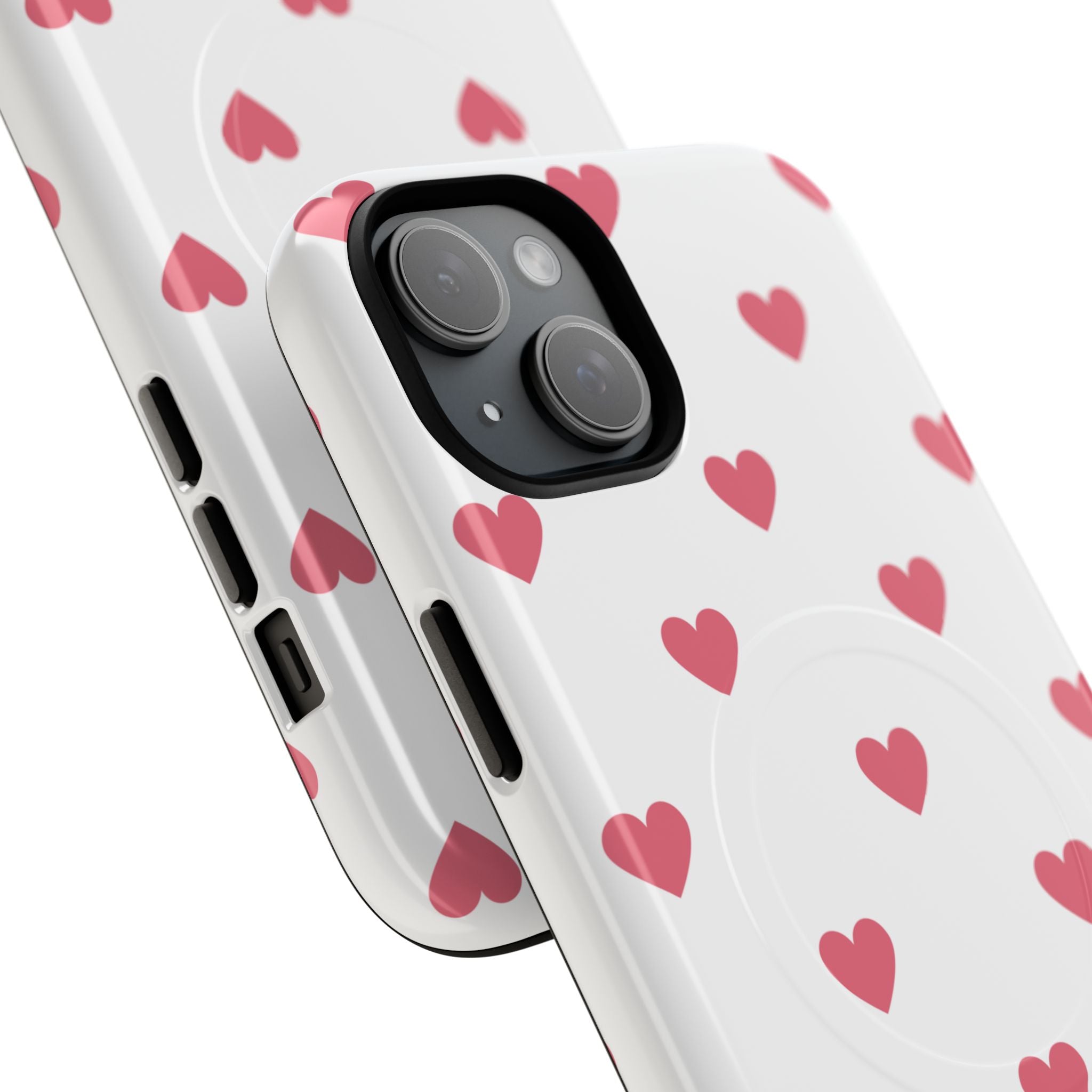 Pink Heart Pattern Phone Case | Magnetic Tough Case