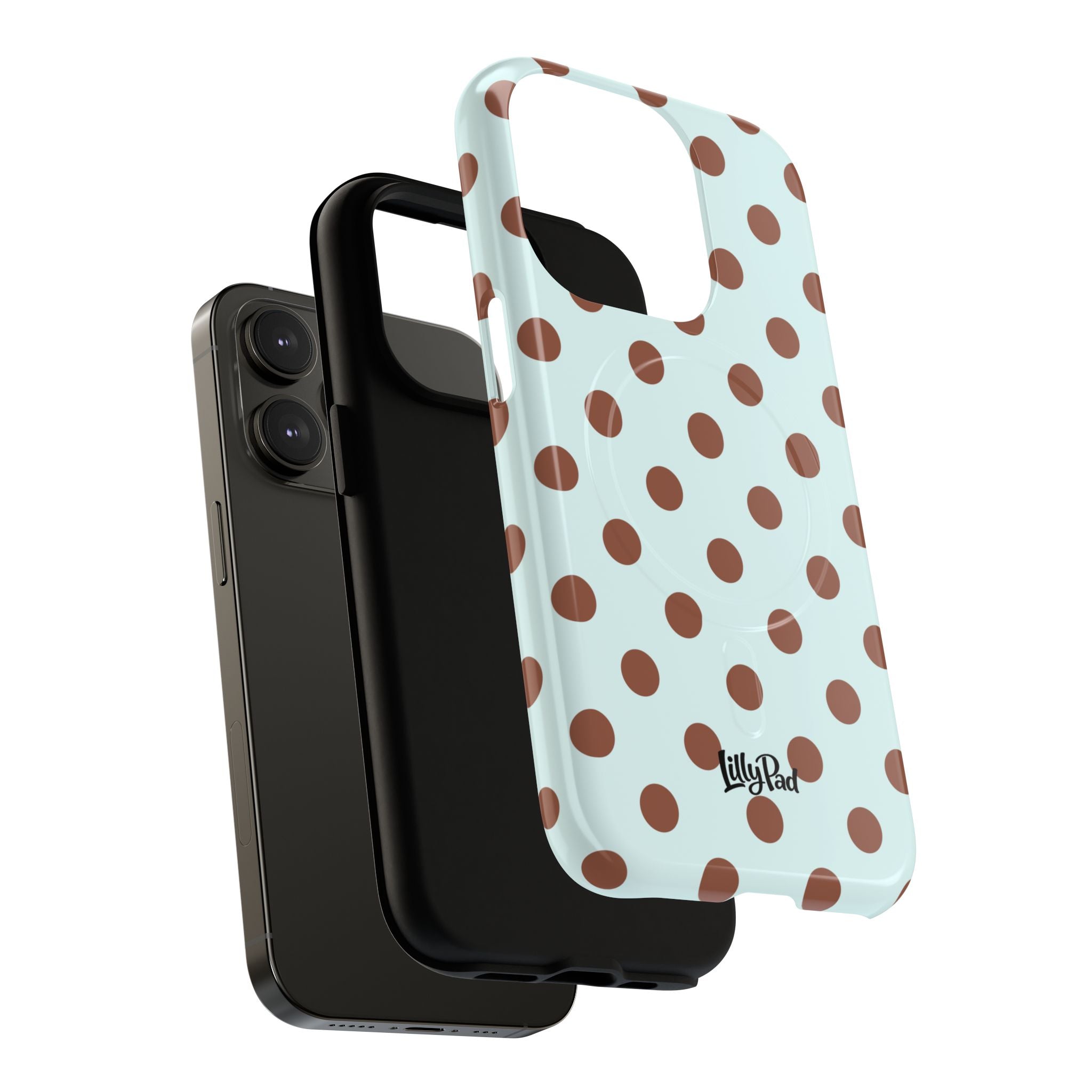 Brown Polka Dot on Mint Phone Case | Tough Magnetic Case