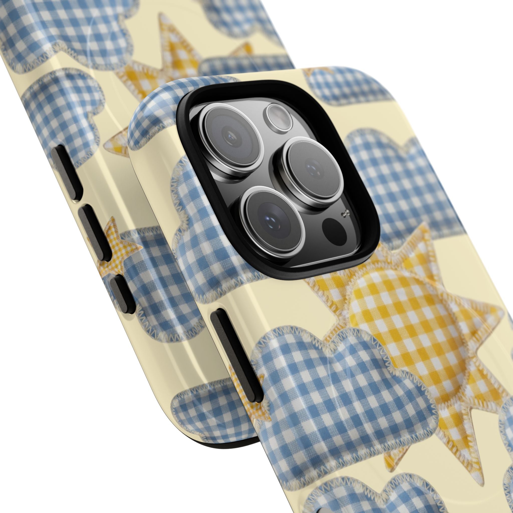 Gingham Sun and Clouds Phone Case | Tough Magnetic Case