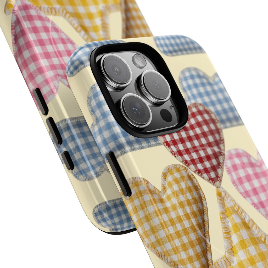 Gingham Heart Pattern Phone Case | Tough Magnetic Case