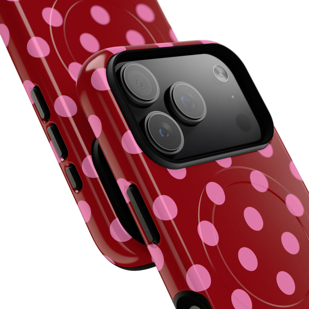 Pink Polka Dot Tough Magnetic Case | Phone Case