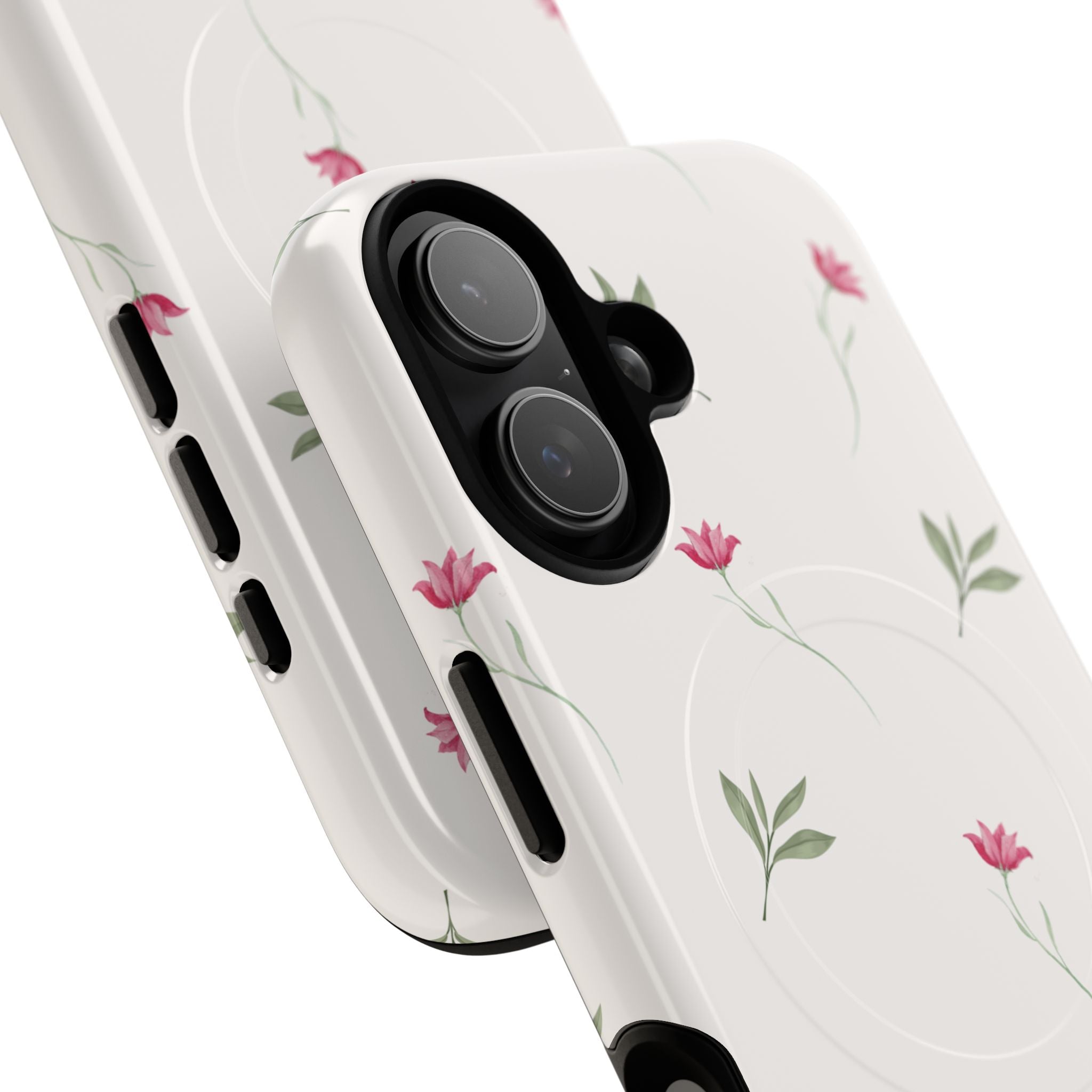 Minimal Pink Wildflowers Phone Case | Magnetic Case