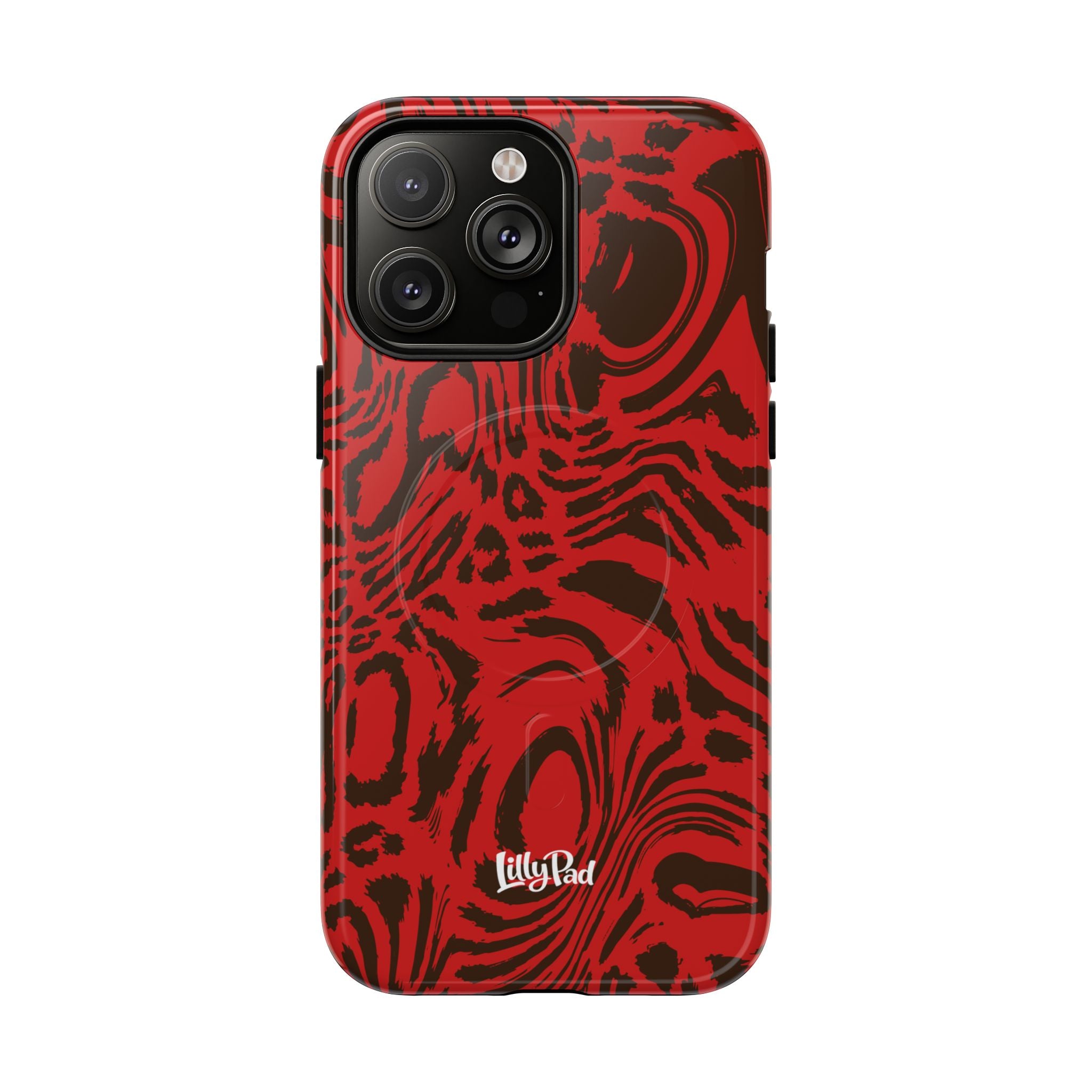 Red Black Swirl Pattern Phone Case | Tough Magnetic Case