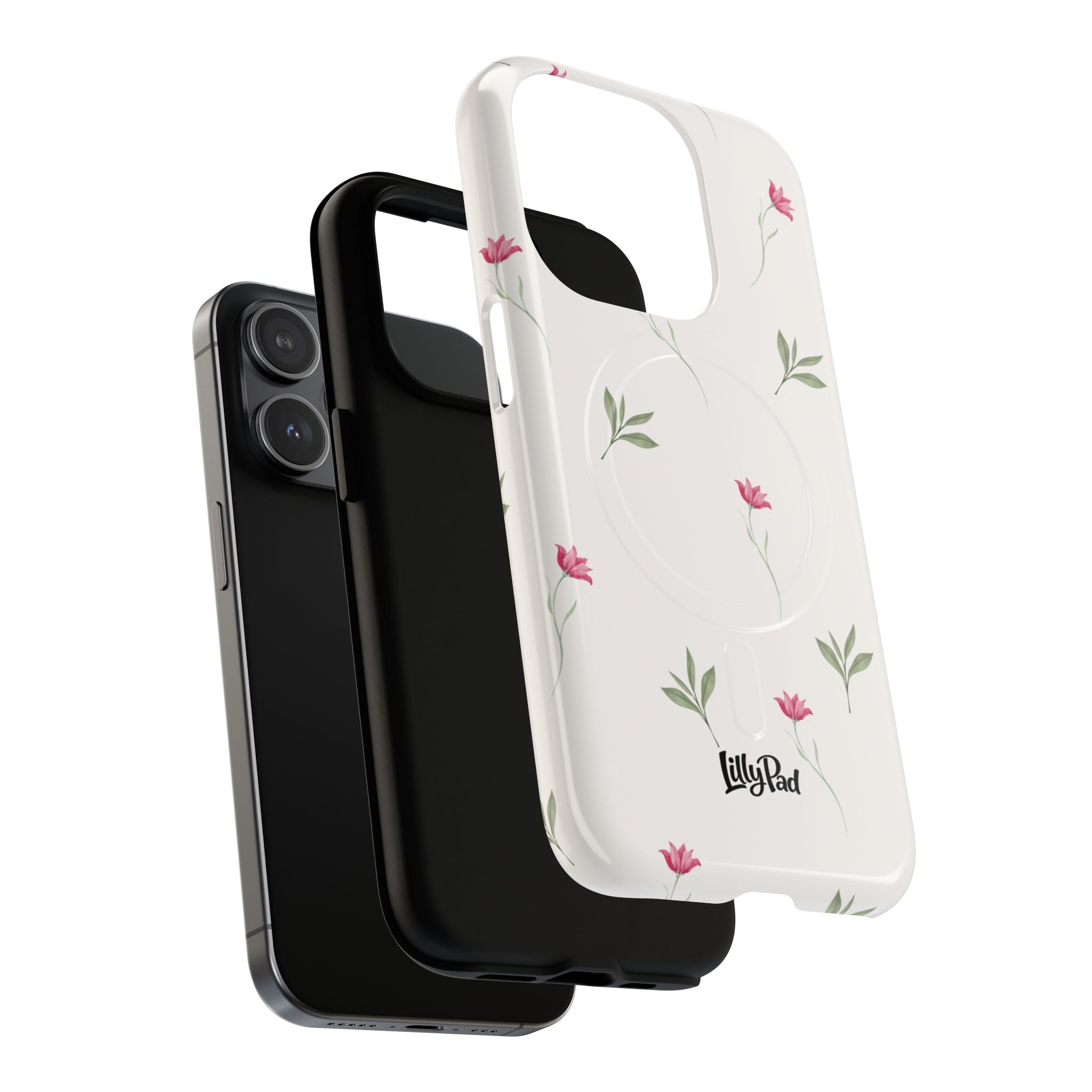 Minimal Pink Wildflowers Phone Case | Magnetic Case