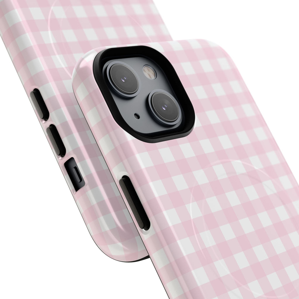 Pink Gingham Plaid Phone Case | Tough Magnetic Case