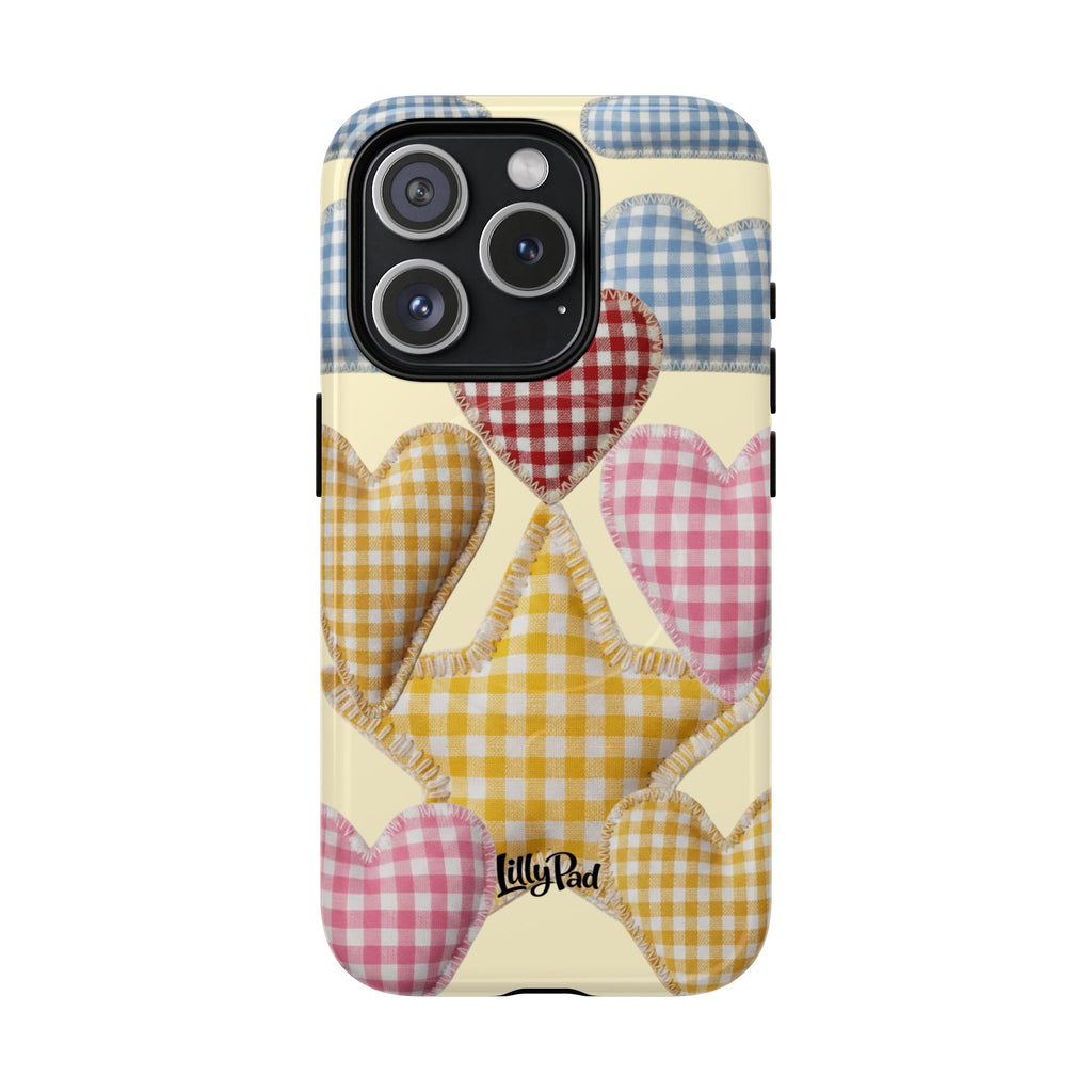 Gingham Heart Pattern Phone Case | Tough Magnetic Case