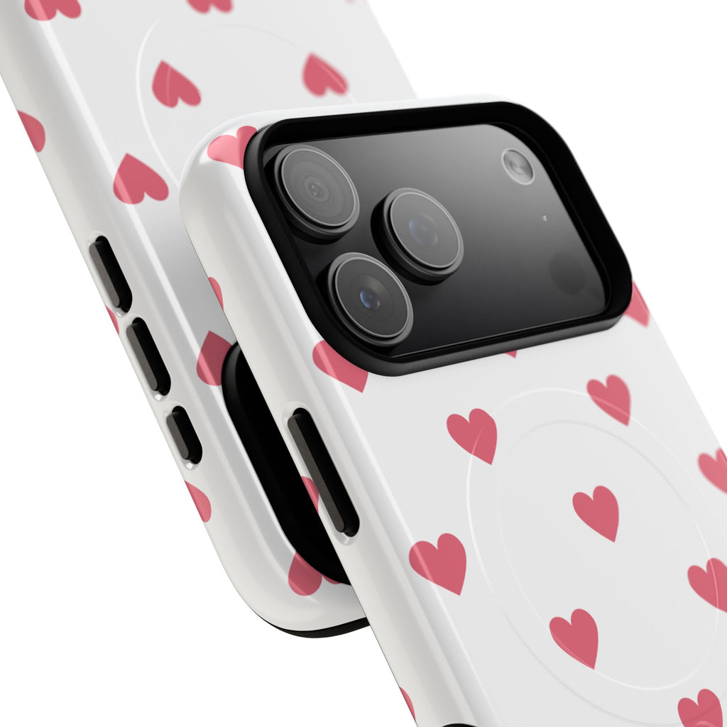Pink Heart Pattern Phone Case | Magnetic Tough Case