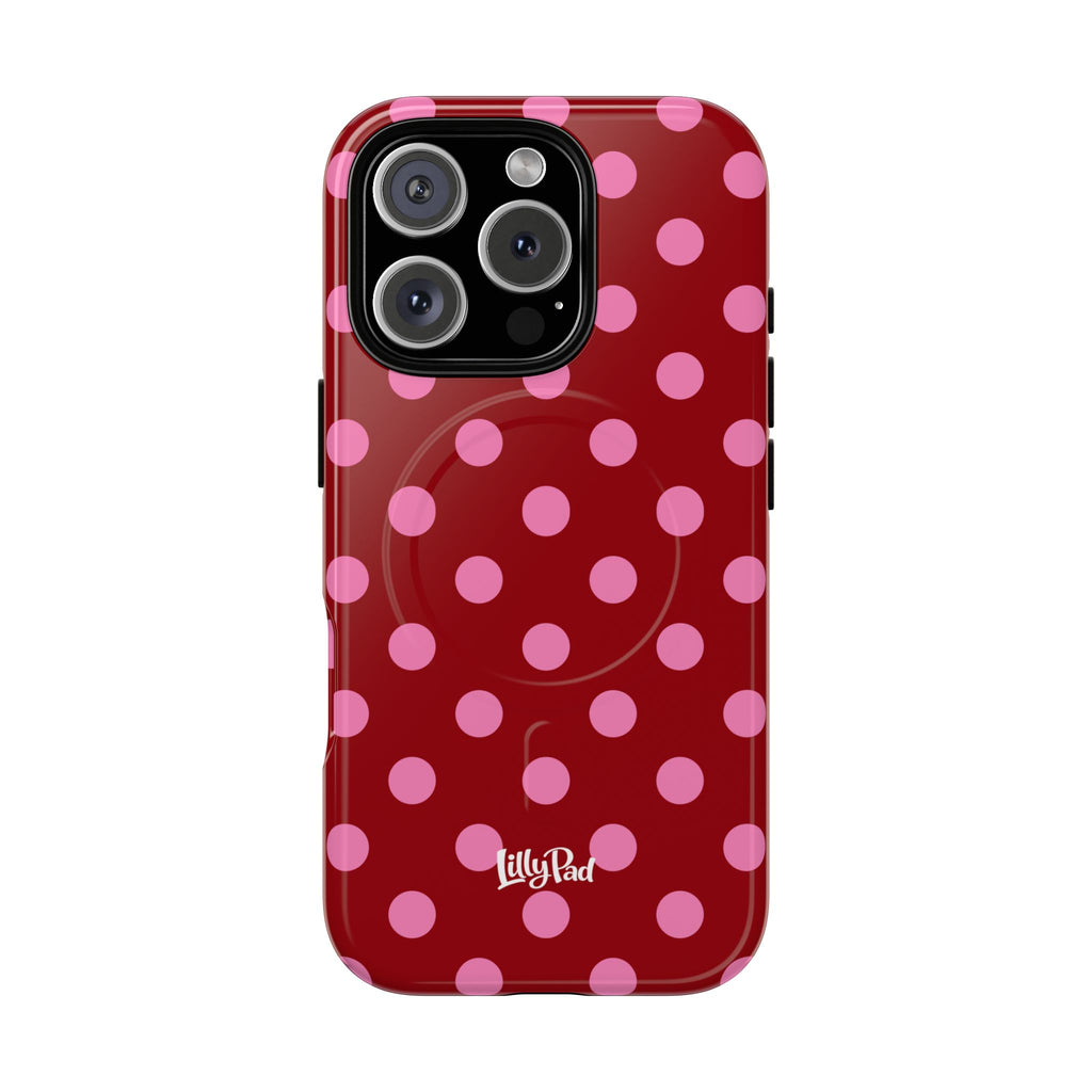 Pink Polka Dot Tough Magnetic Case | Phone Case