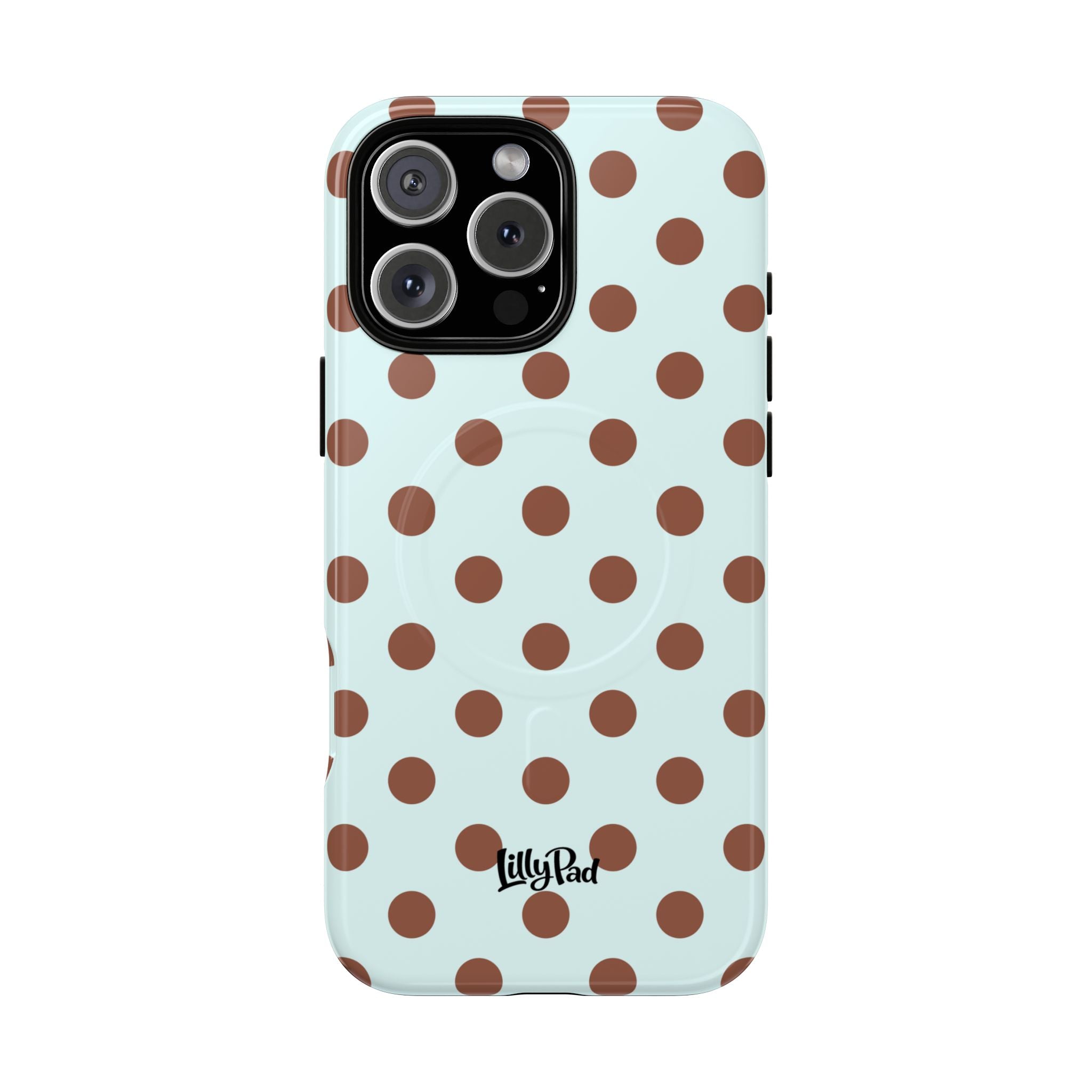 Brown Polka Dot on Mint Phone Case | Tough Magnetic Case