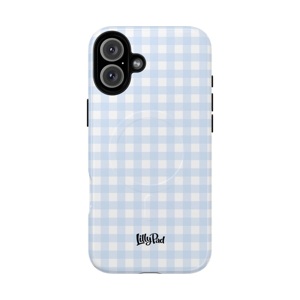 Blue Gingham Check Tough Phone Case | Plaid iPhone Cover