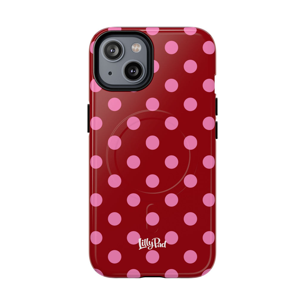 Pink Polka Dot Tough Magnetic Case | Phone Case